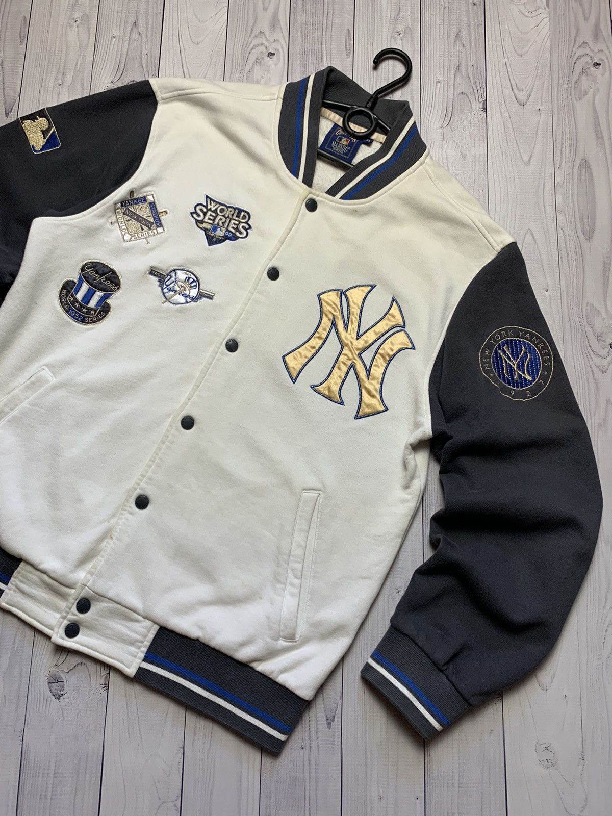 Majestic × New York Yankees × Vintage Vintage Bomber jacket New York Yankees Majestic rare size XL Size US XL / EU 56 / 4 - 2 Thumbnail