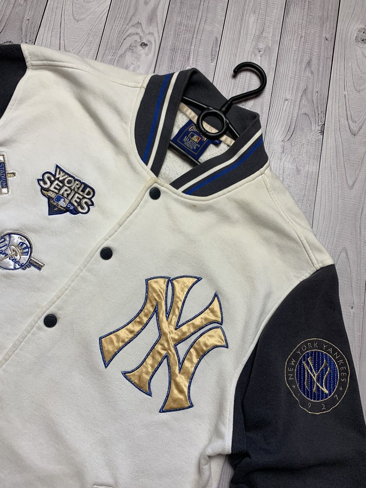 Majestic × New York Yankees × Vintage Vintage Bomber jacket New York Yankees Majestic rare size XL Size US XL / EU 56 / 4 - 3 Thumbnail