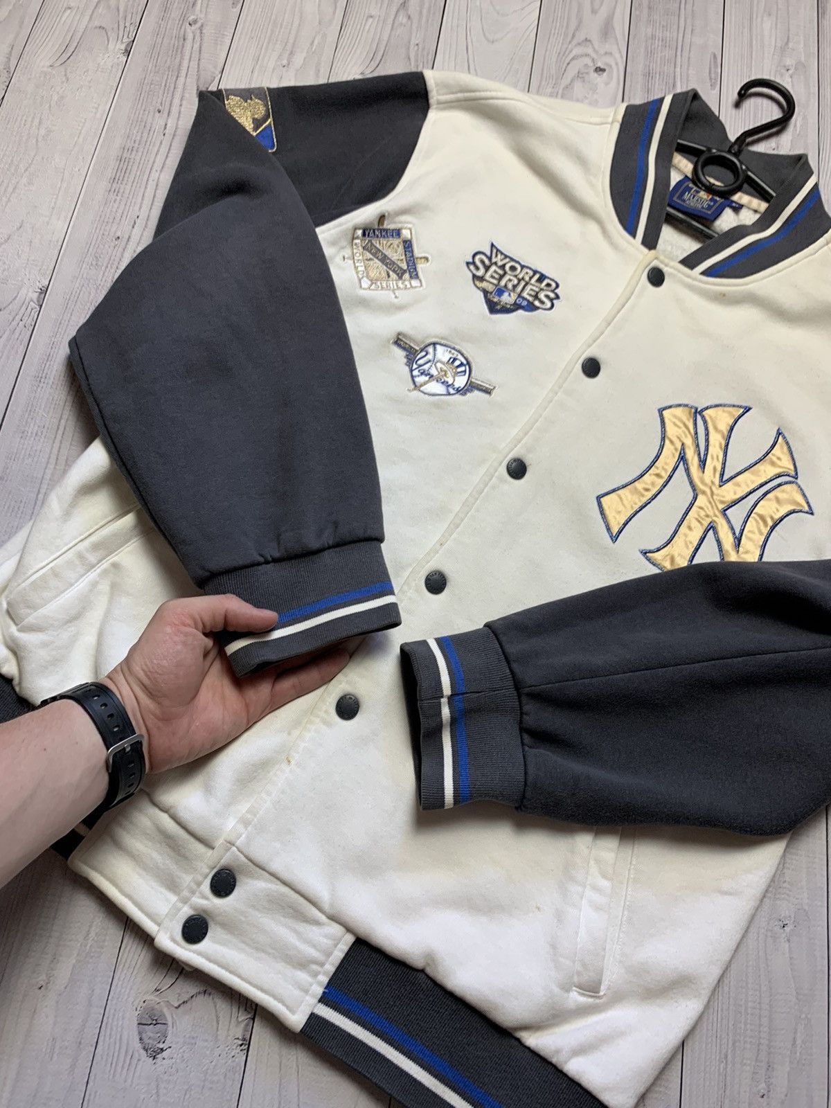 Majestic × New York Yankees × Vintage Vintage Bomber jacket New York Yankees Majestic rare size XL Size US XL / EU 56 / 4 - 7 Thumbnail
