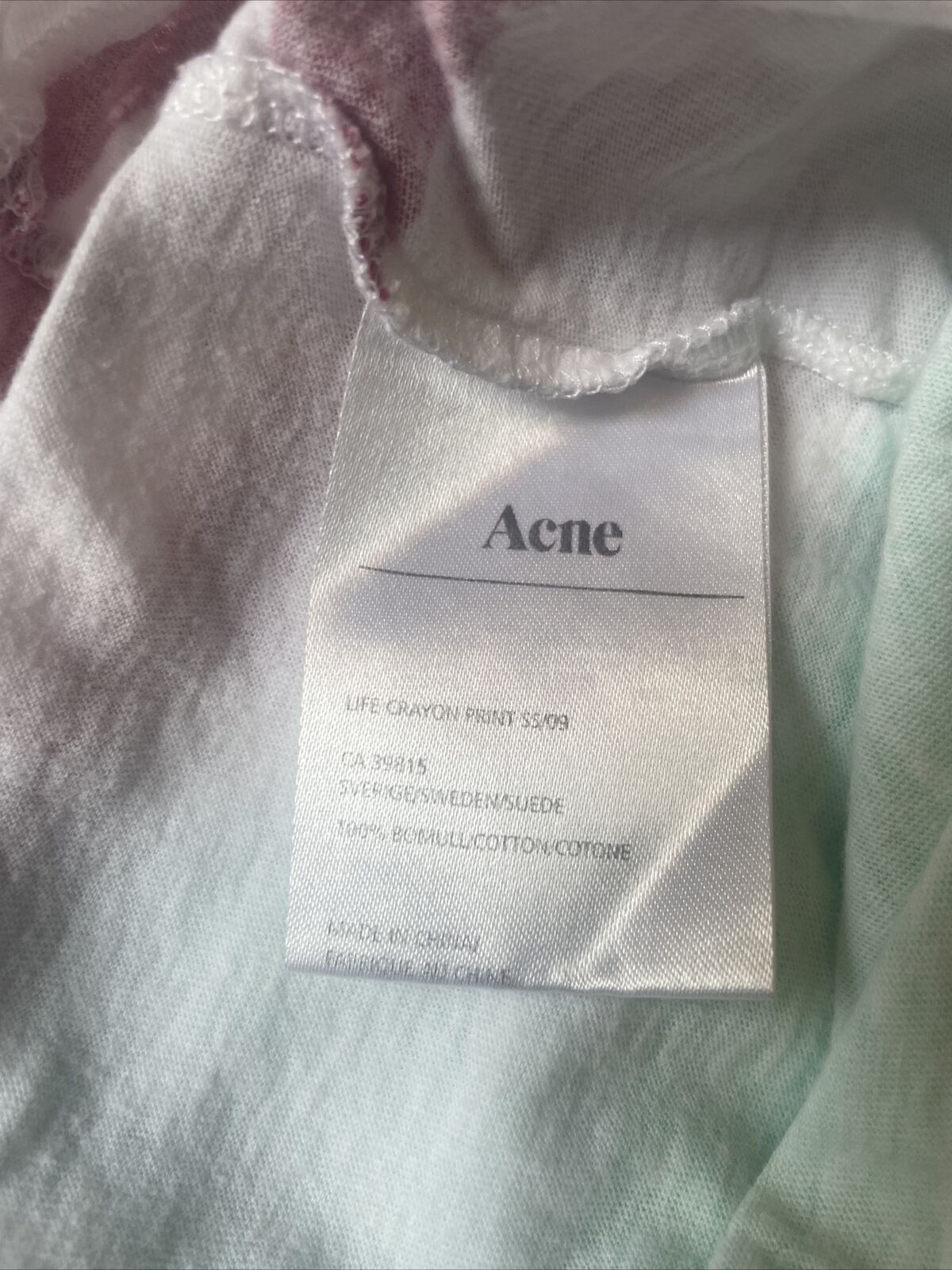 Acne Studios Pop Classics tee shirt Life crayon print 2009 Size US S / EU 44-46 / 1 - 4 Thumbnail