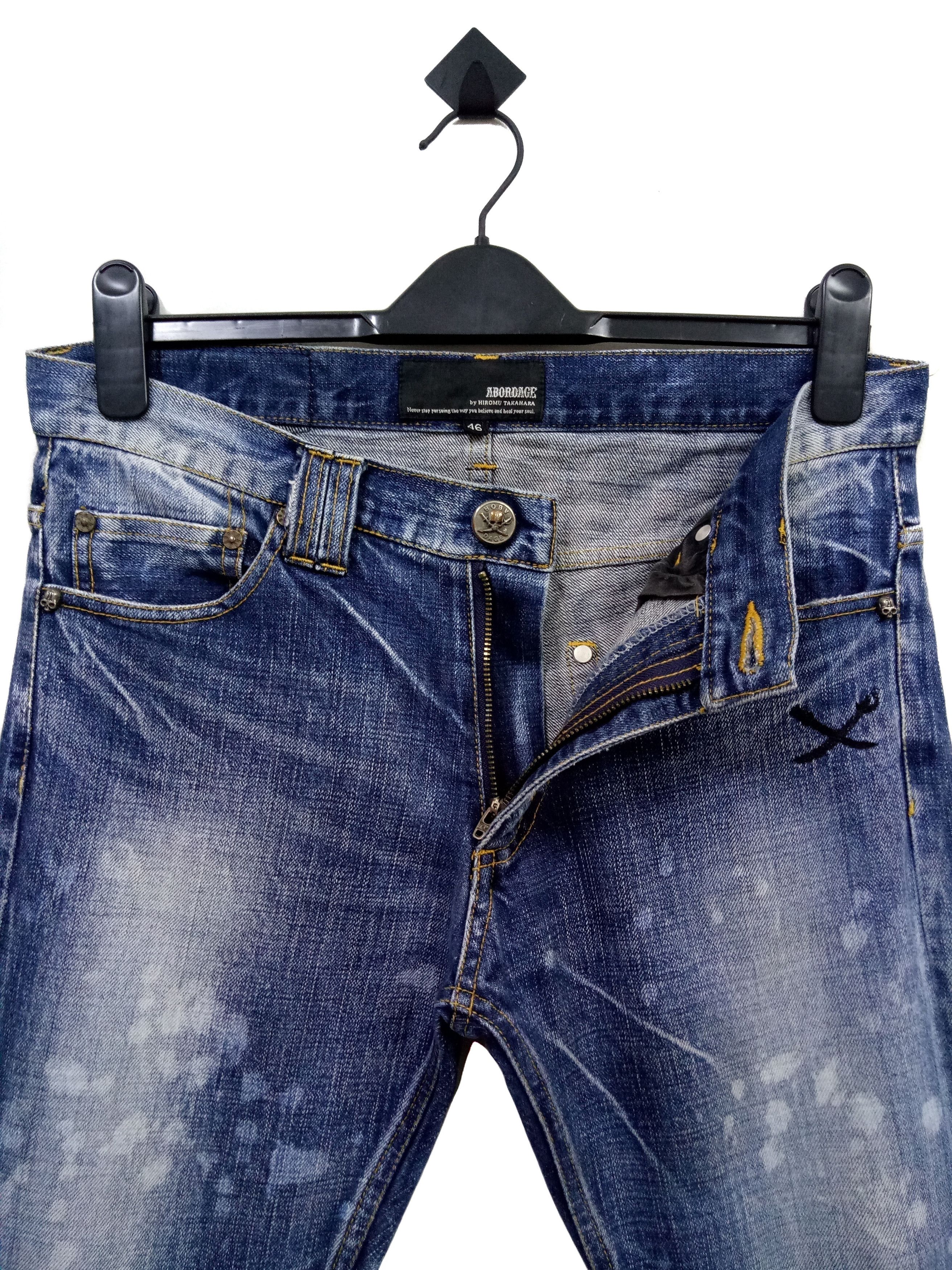 Japanese Brand 🔥🔥🔥Abordage HIROMU TAKAHARA Selvedge Distress Jeans Rare Size US 32 / EU 48 - 9 Thumbnail
