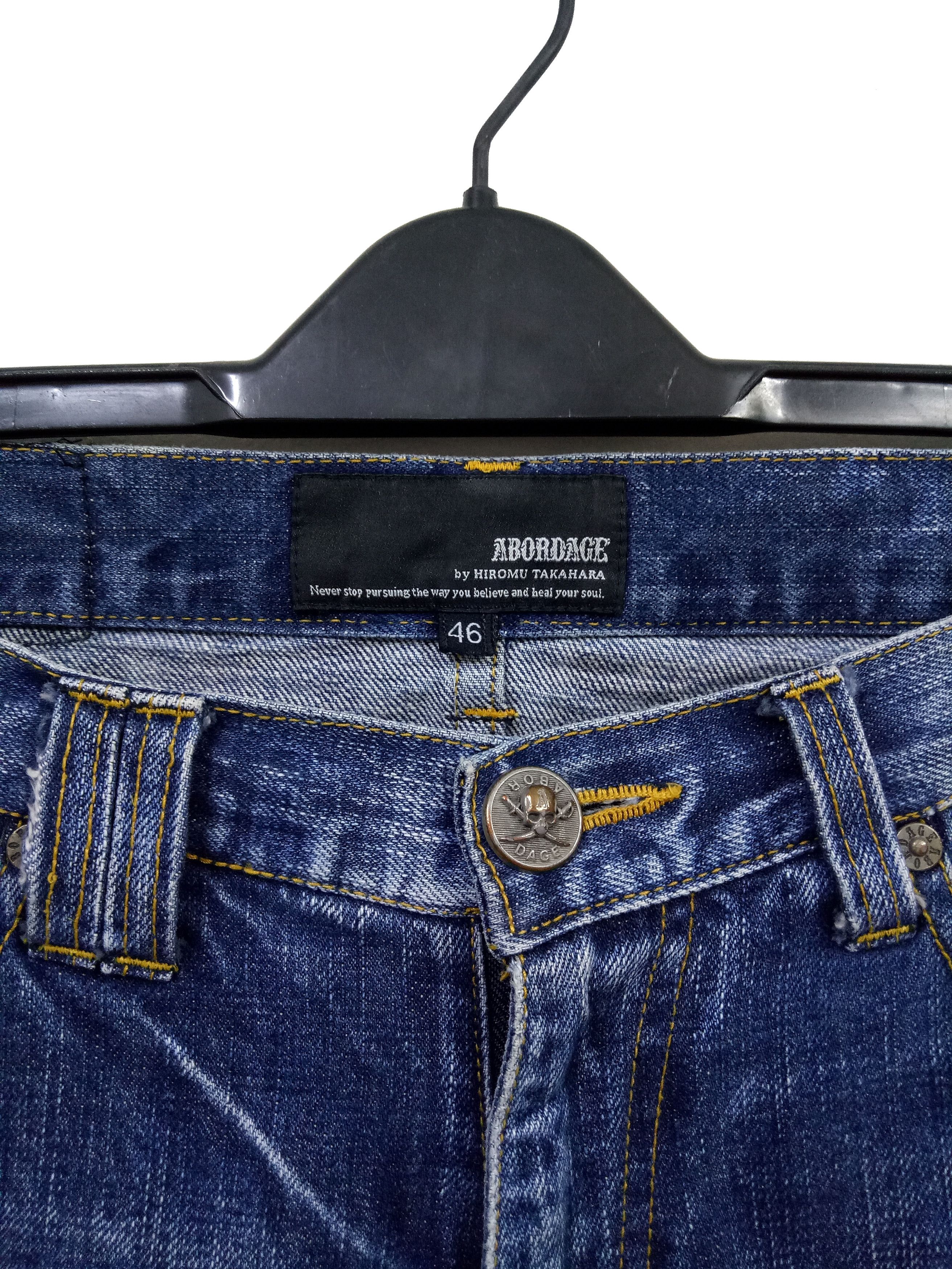 Japanese Brand 🔥🔥🔥Abordage HIROMU TAKAHARA Selvedge Distress Jeans Rare Size US 32 / EU 48 - 7 Thumbnail