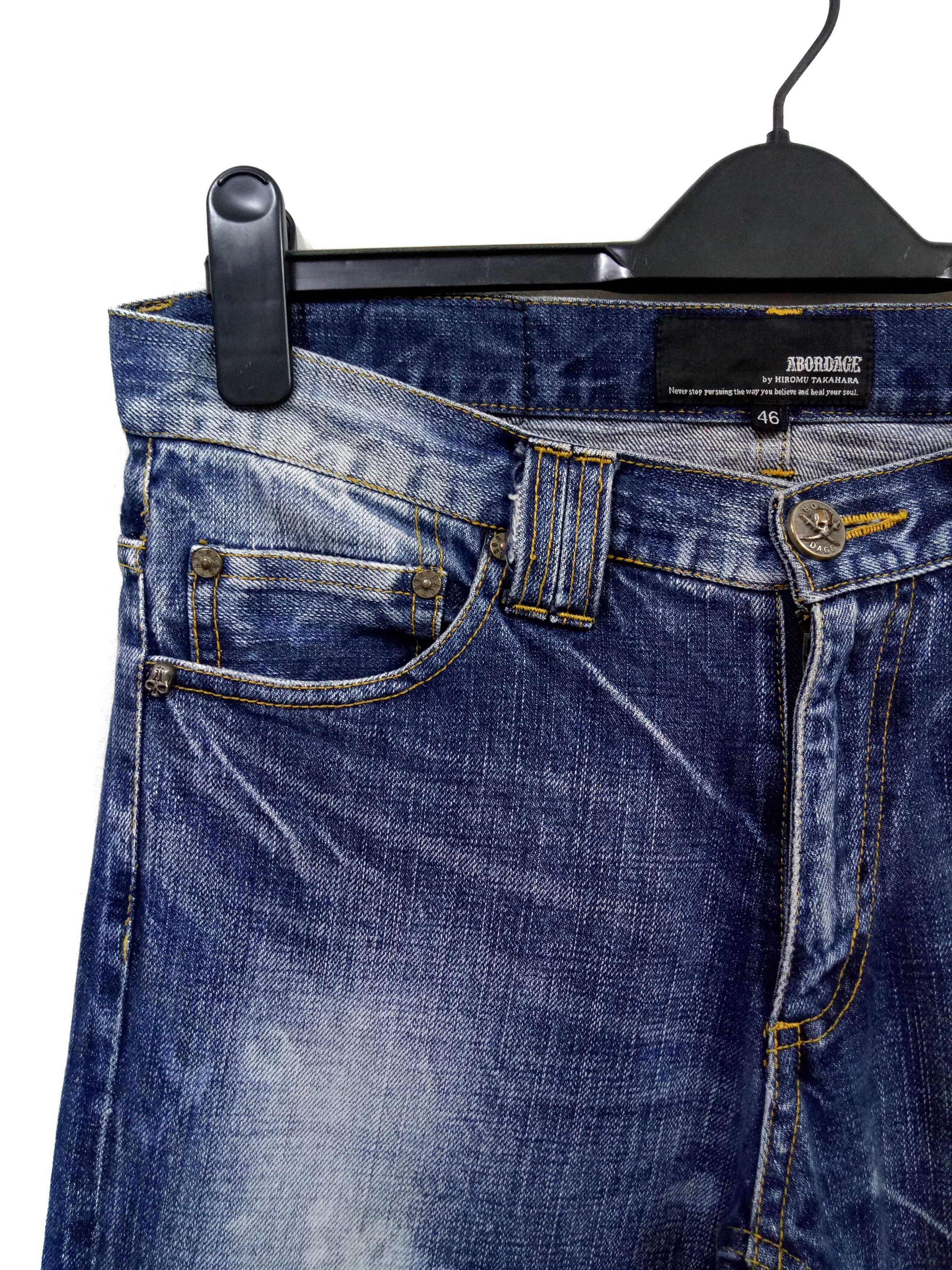 Japanese Brand 🔥🔥🔥Abordage HIROMU TAKAHARA Selvedge Distress Jeans Rare Size US 32 / EU 48 - 6 Thumbnail