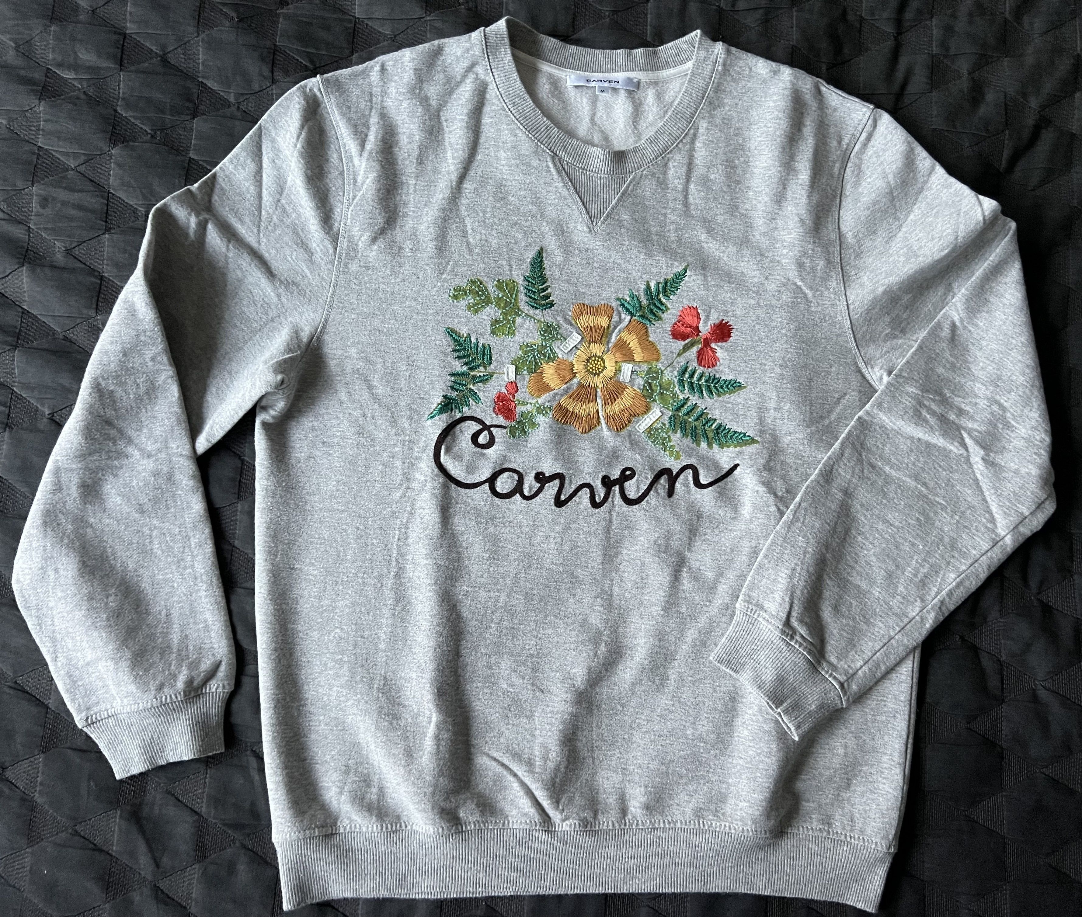 Carven Carven Floral Embroidered Sweatshirt, Grey Size US M / EU 48-50 / 2 - 2 Thumbnail