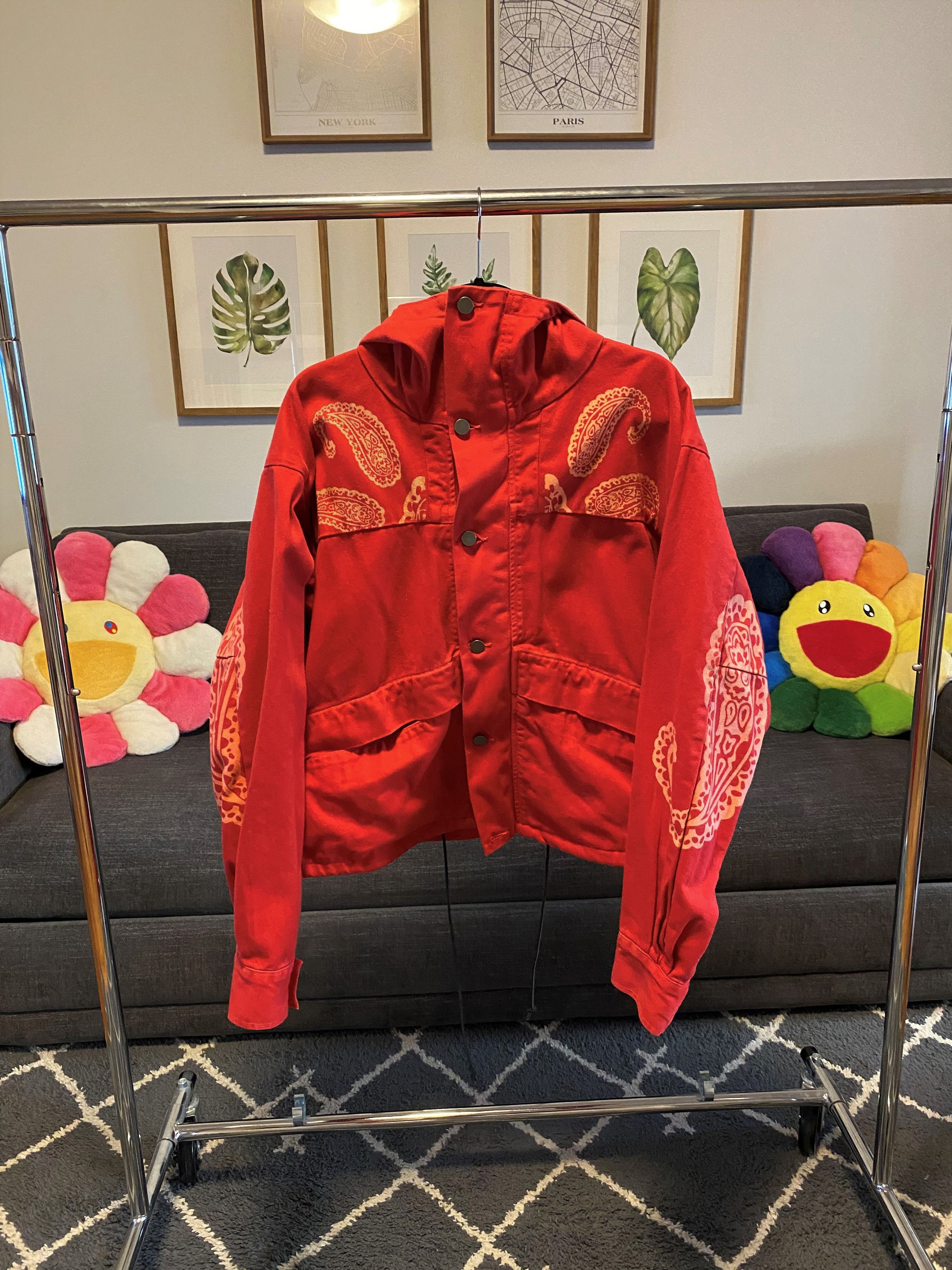 424 On Fairfax 424 Fairfax Red Paisley Denim Anorak | Grailed