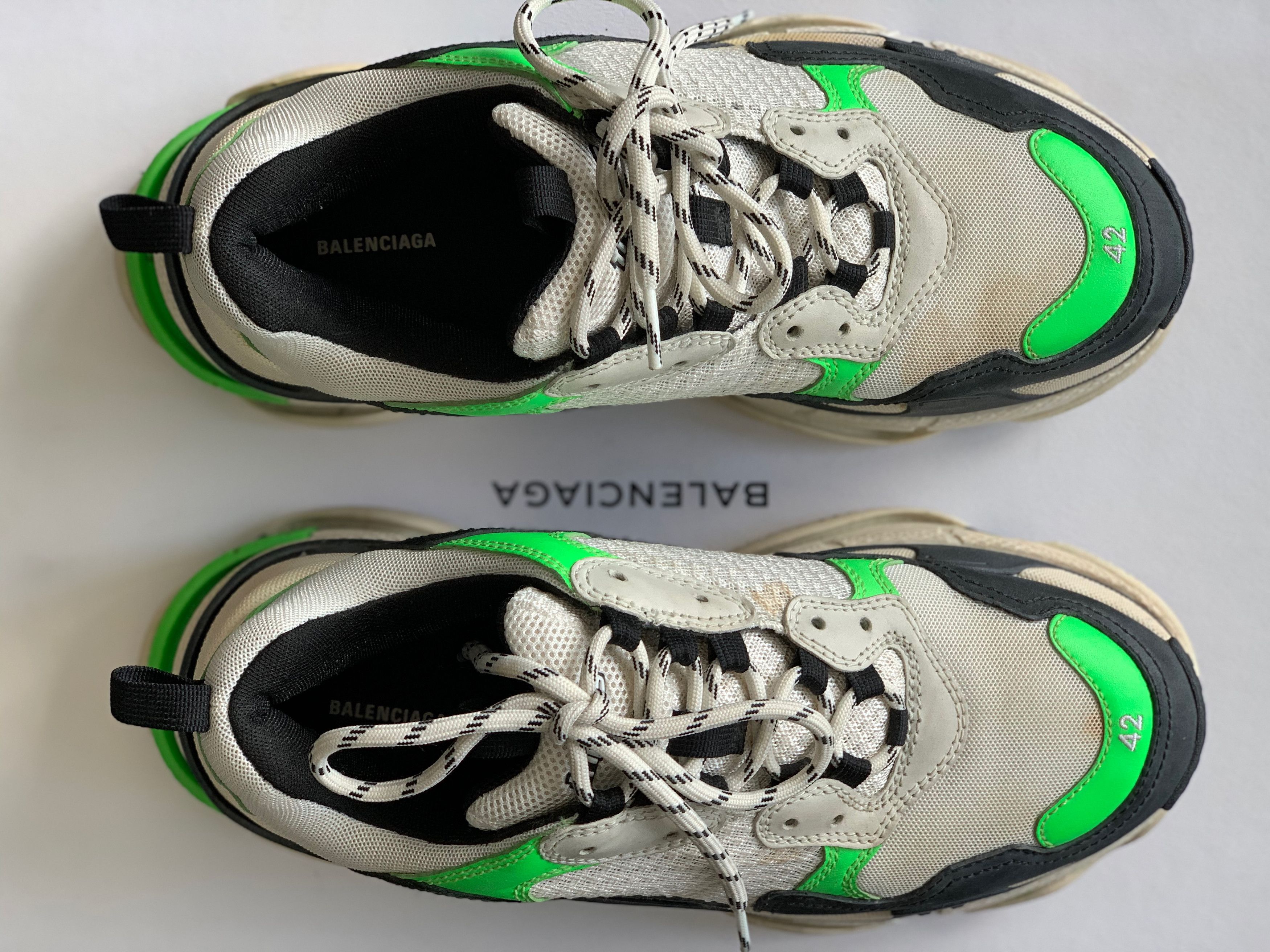 Balenciaga Balenciaga Triple S Neon Green / Grey, Mr Porter Edition Size US 9 / EU 42 - 6 Thumbnail
