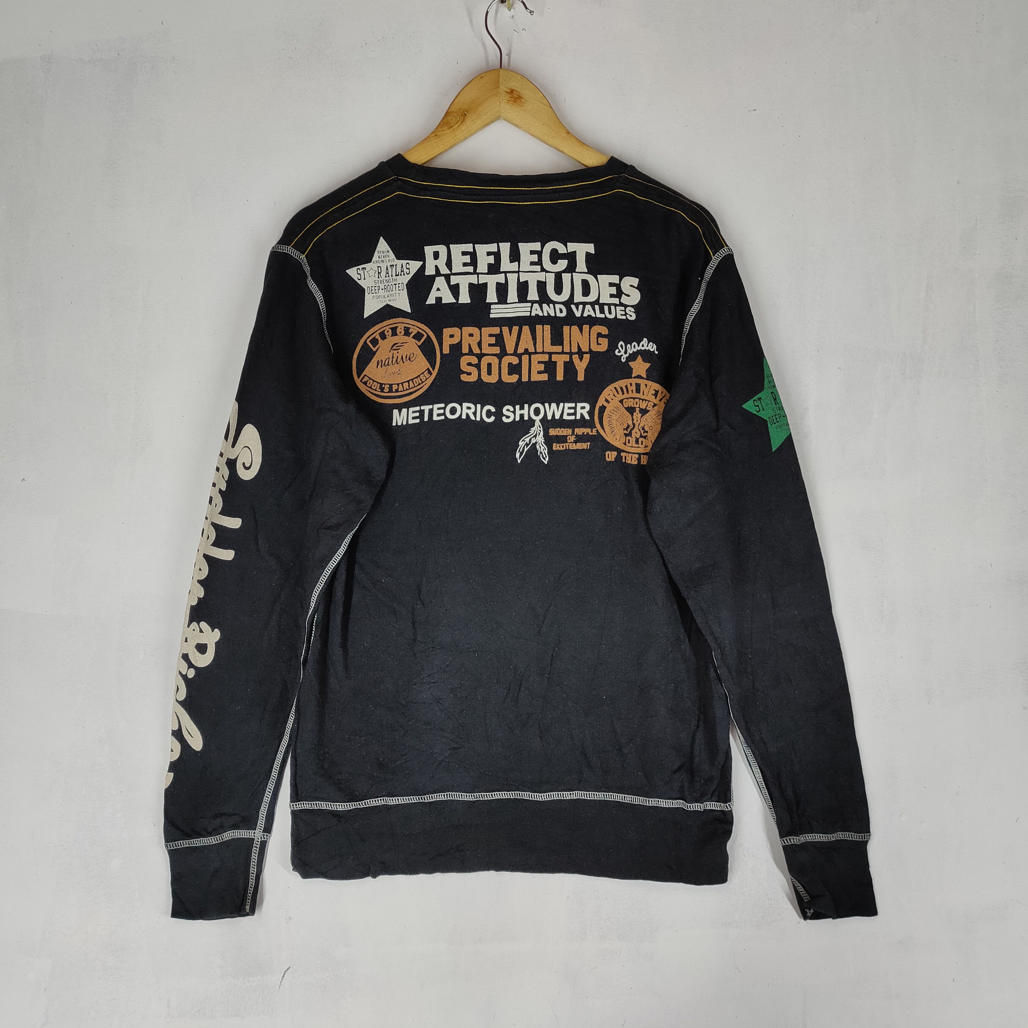 Other RED INDIAN Embroidery Head Printed Sleeve Sweatshirt Size US M / EU 48-50 / 2 - 7 Thumbnail