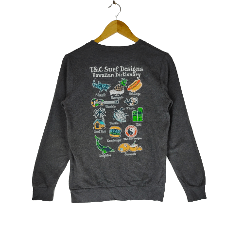 image of Surf Style T&c Surf Designs Hawaiian Dictionary Multi Logo Sweatshirt, Men's (Size Small)