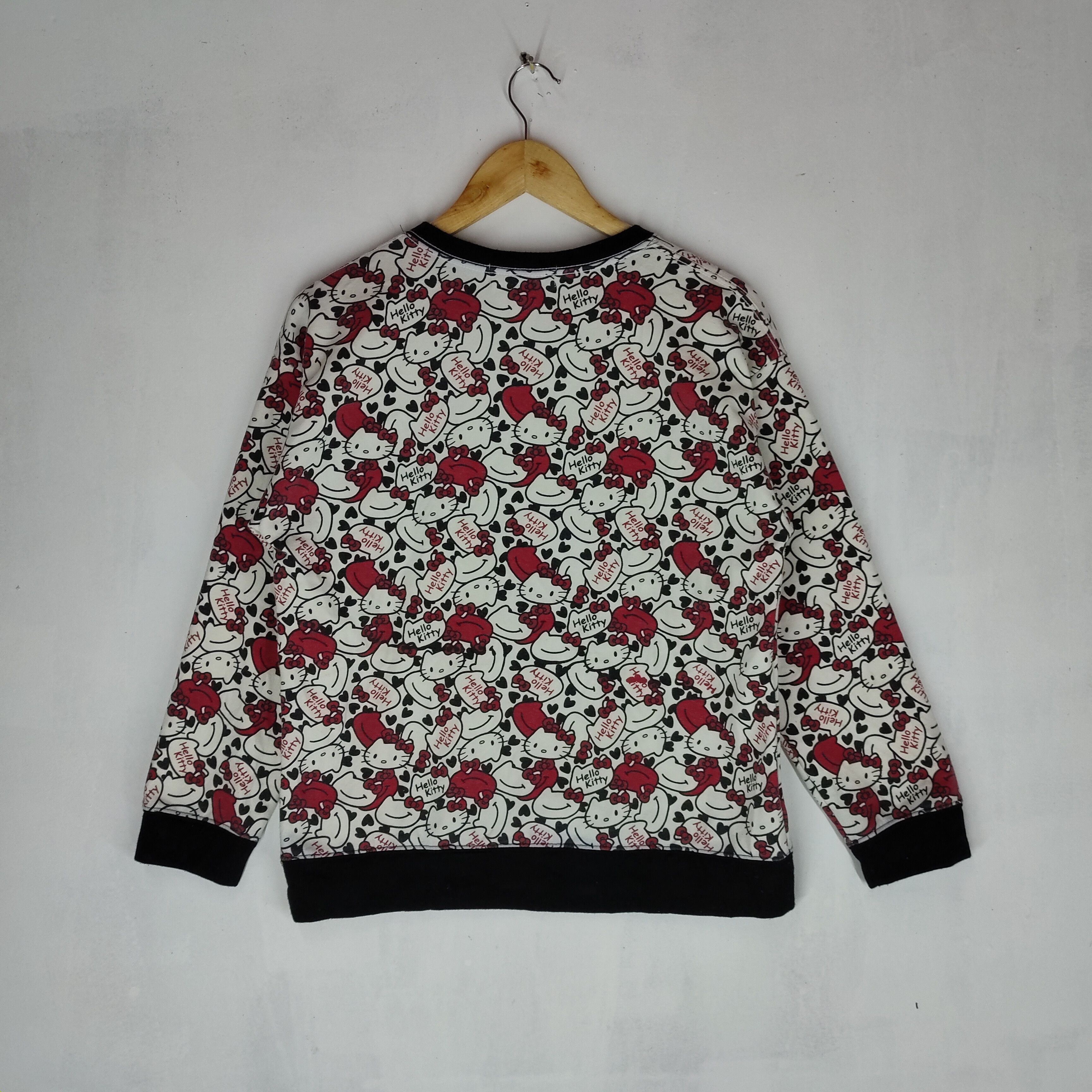 Japanese Brand HELLO KITTY Full Print Kitty Head Crewneck Sweatshirt Size US M / EU 48-50 / 2 - 5 Thumbnail