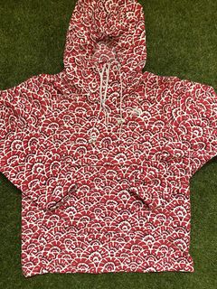 North face red bandana on sale jacket