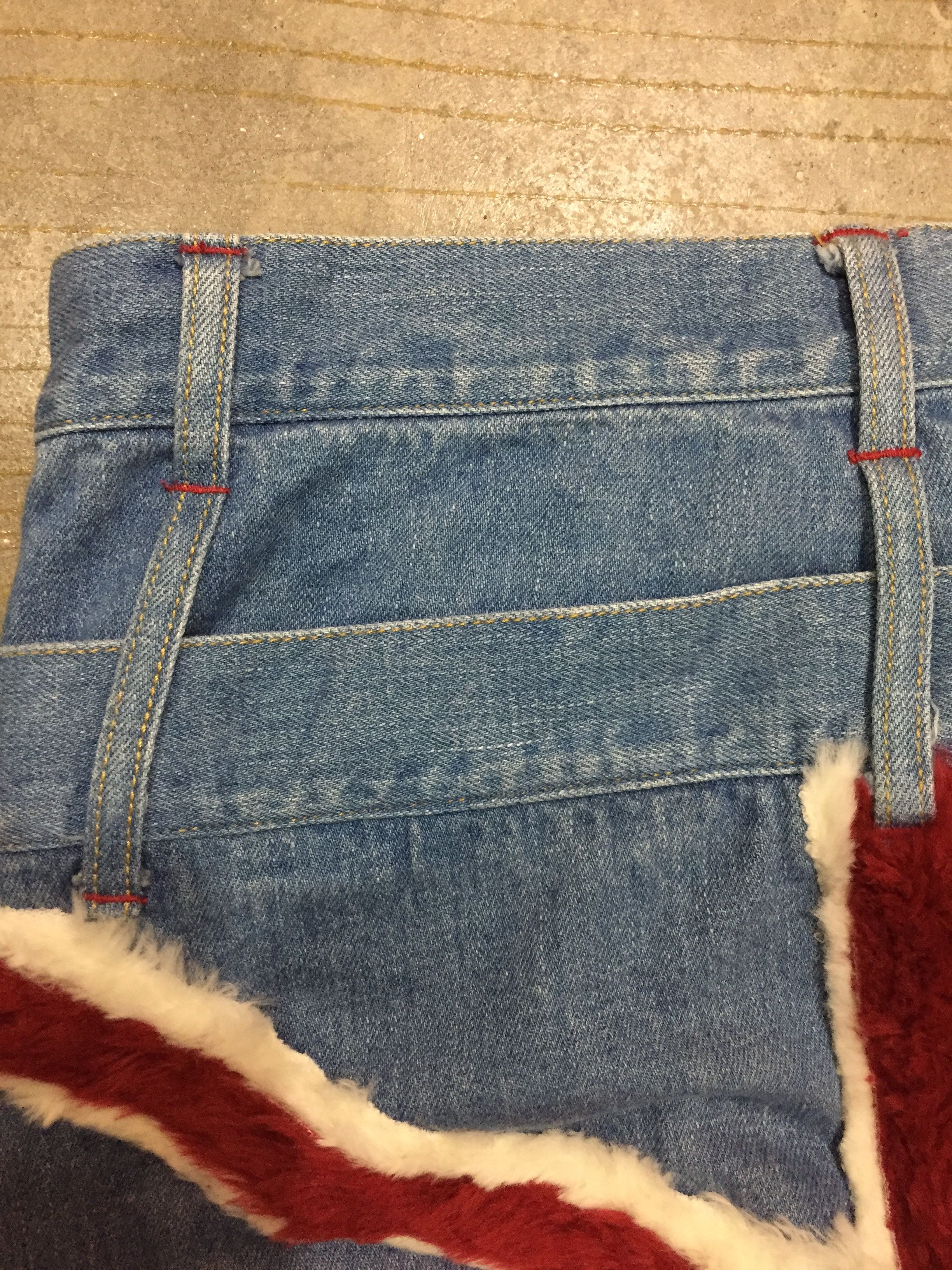 20471120 Candy Stripper Double waist fur union jack pants Size US 29 - 5 Thumbnail