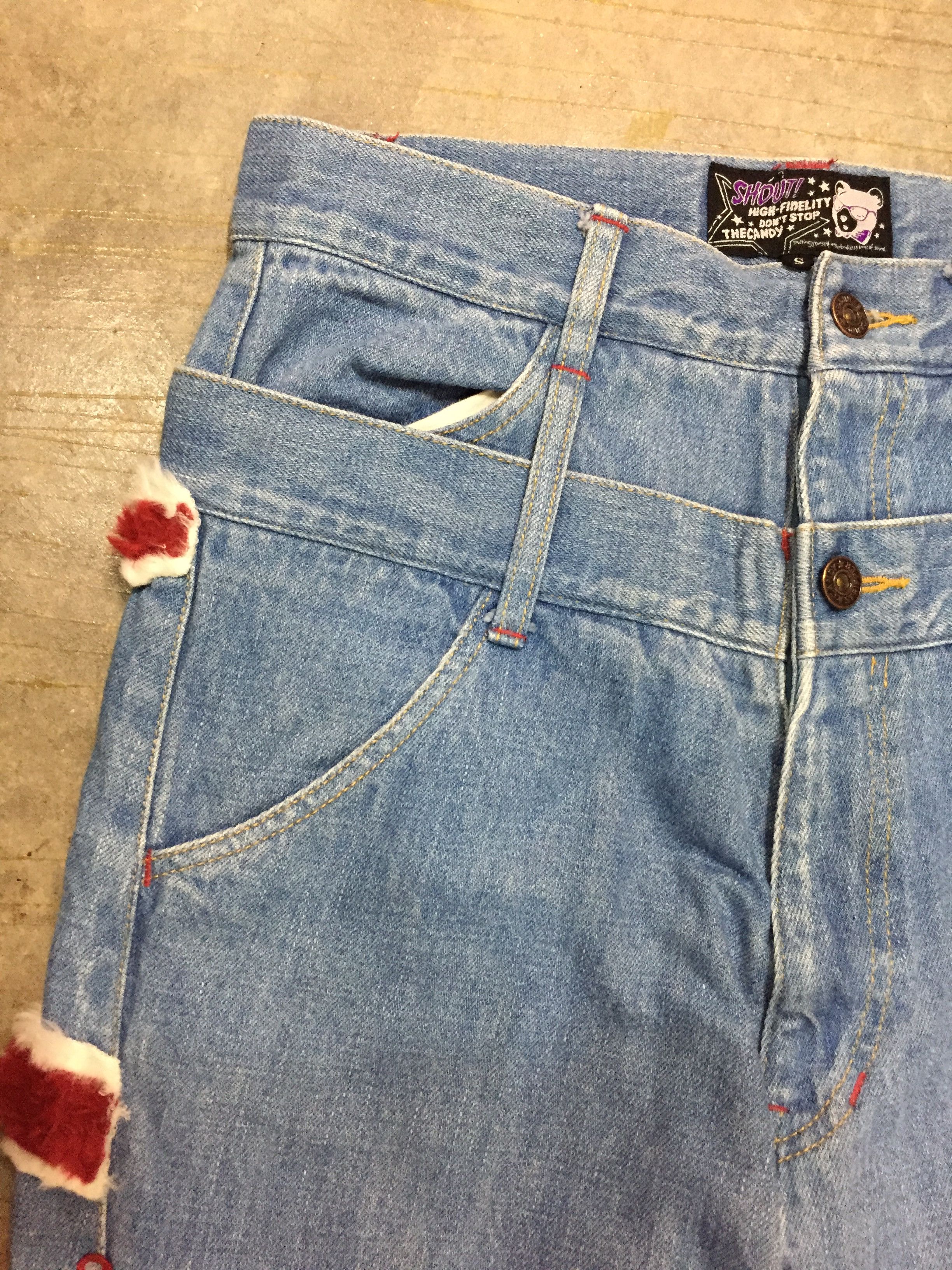 20471120 Candy Stripper Double waist fur union jack pants Size US 29 - 8 Thumbnail