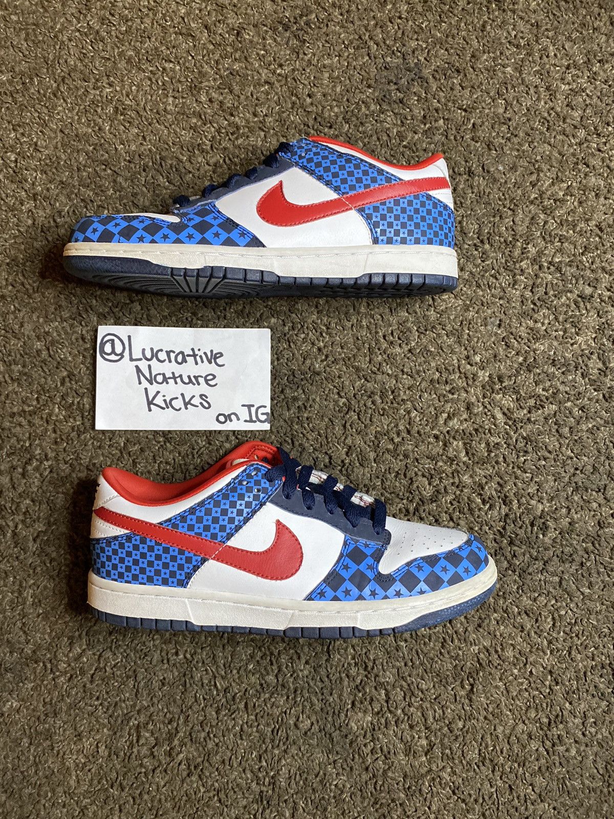 Nike Size 7y “Stars Red White Blue” Nike Dunk Low NO BOX Grailed