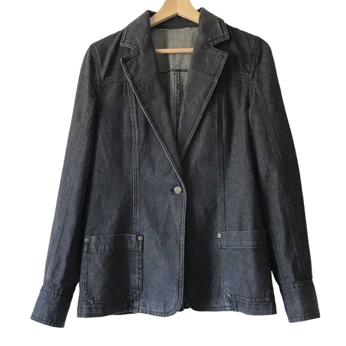 Authentic Vintage Max Mara Italian Designer WMN Denim Blazer