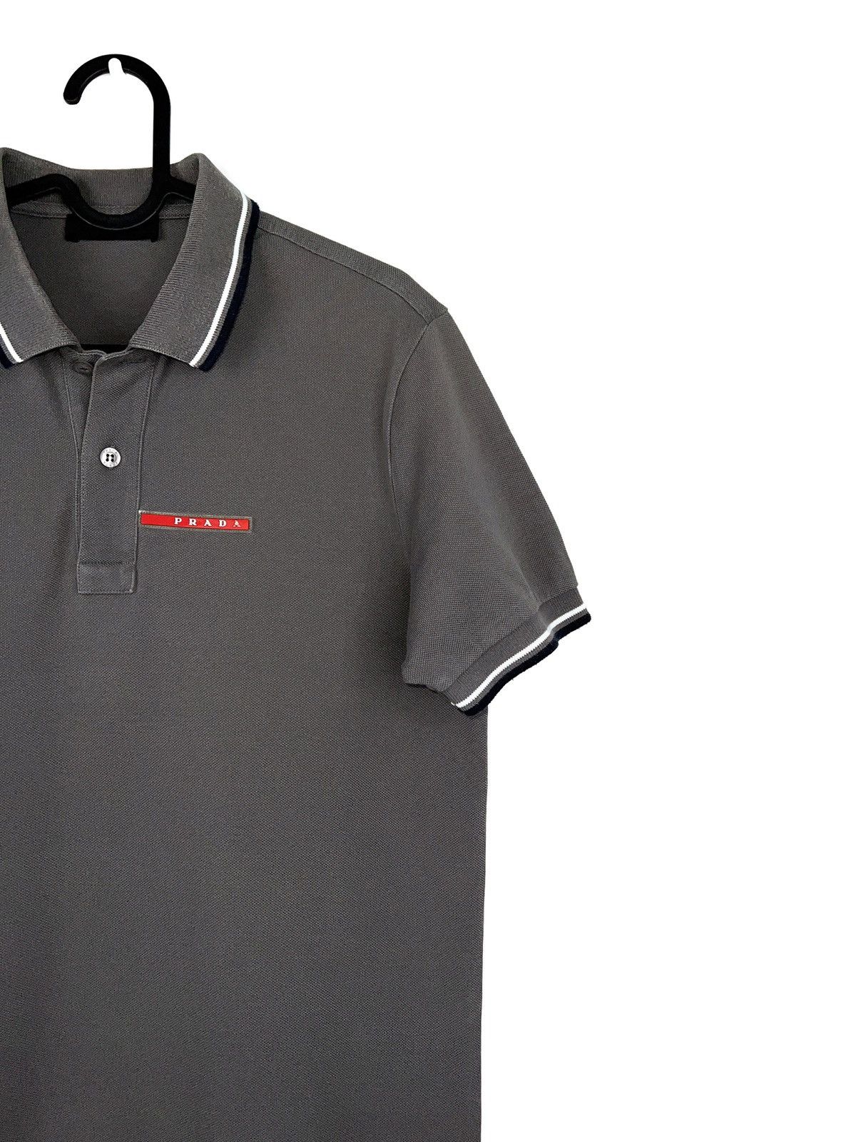 Prada Prada Classic Red Tab Logo Gray Polo Shirt Size US S / EU 44-46 / 1 - 3 Thumbnail