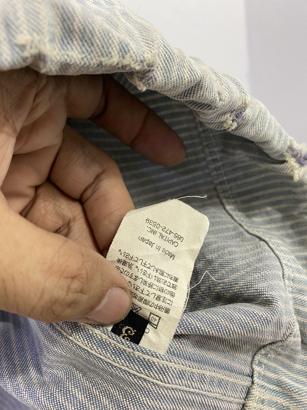 Kapital Kapital Kiro Hirata Hickory Stripe Anorak Jacket With Hoodie Size US L / EU 52-54 / 3 - 9 Thumbnail