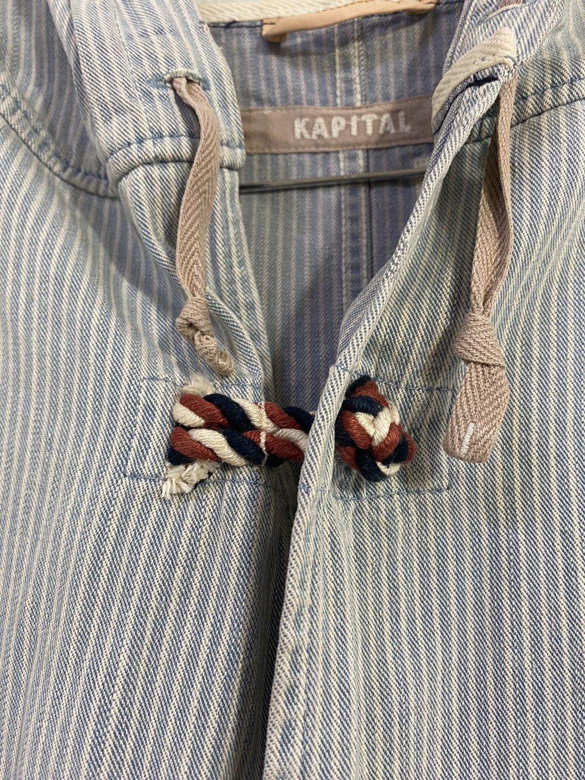 Kapital Kapital Kiro Hirata Hickory Stripe Anorak Jacket With Hoodie Size US L / EU 52-54 / 3 - 6 Thumbnail