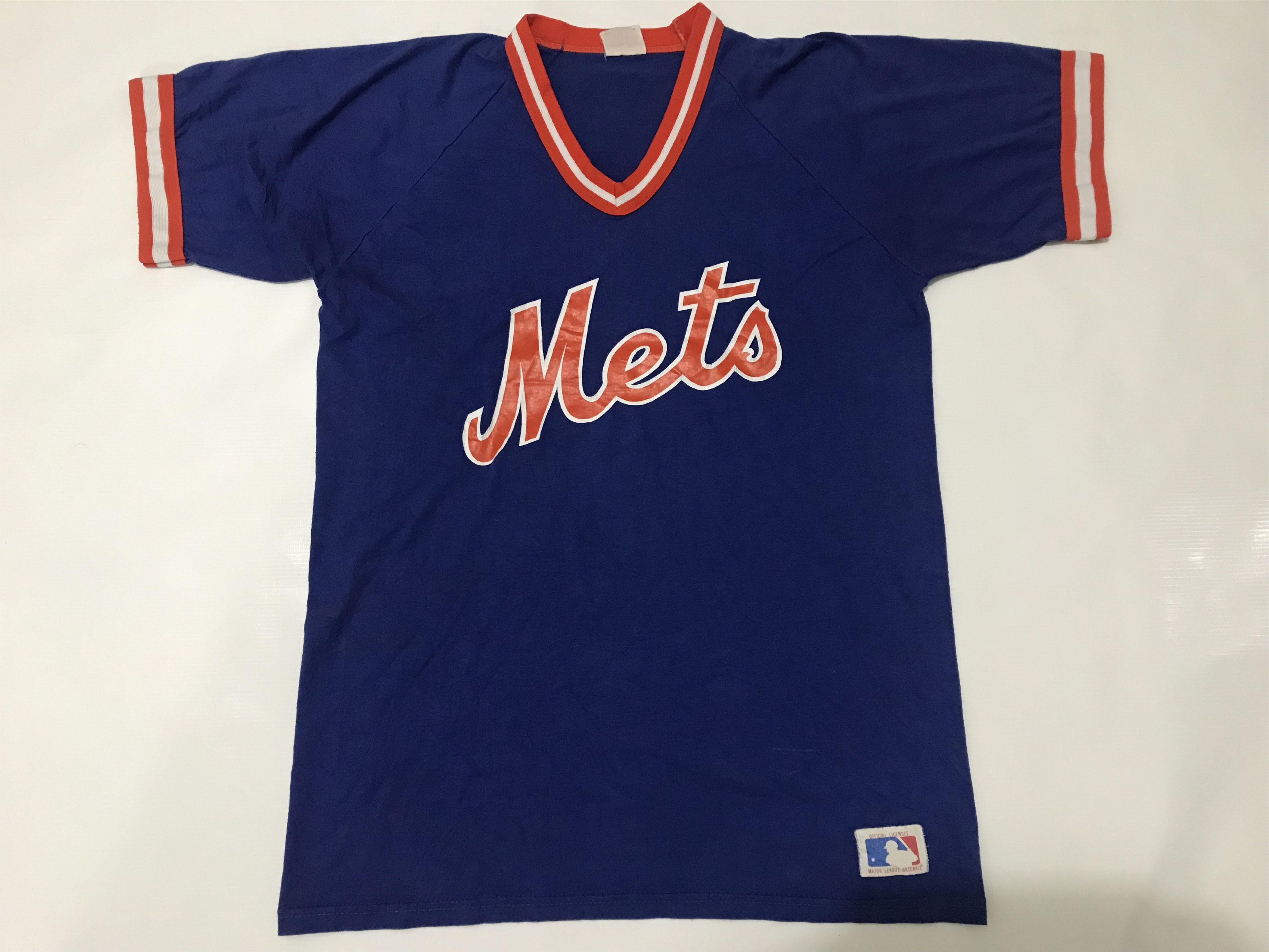 Vintage Vintage New York Mets MLB Sand Knit USA TShirt Size US L / EU 52-54 / 3 - 3 Thumbnail