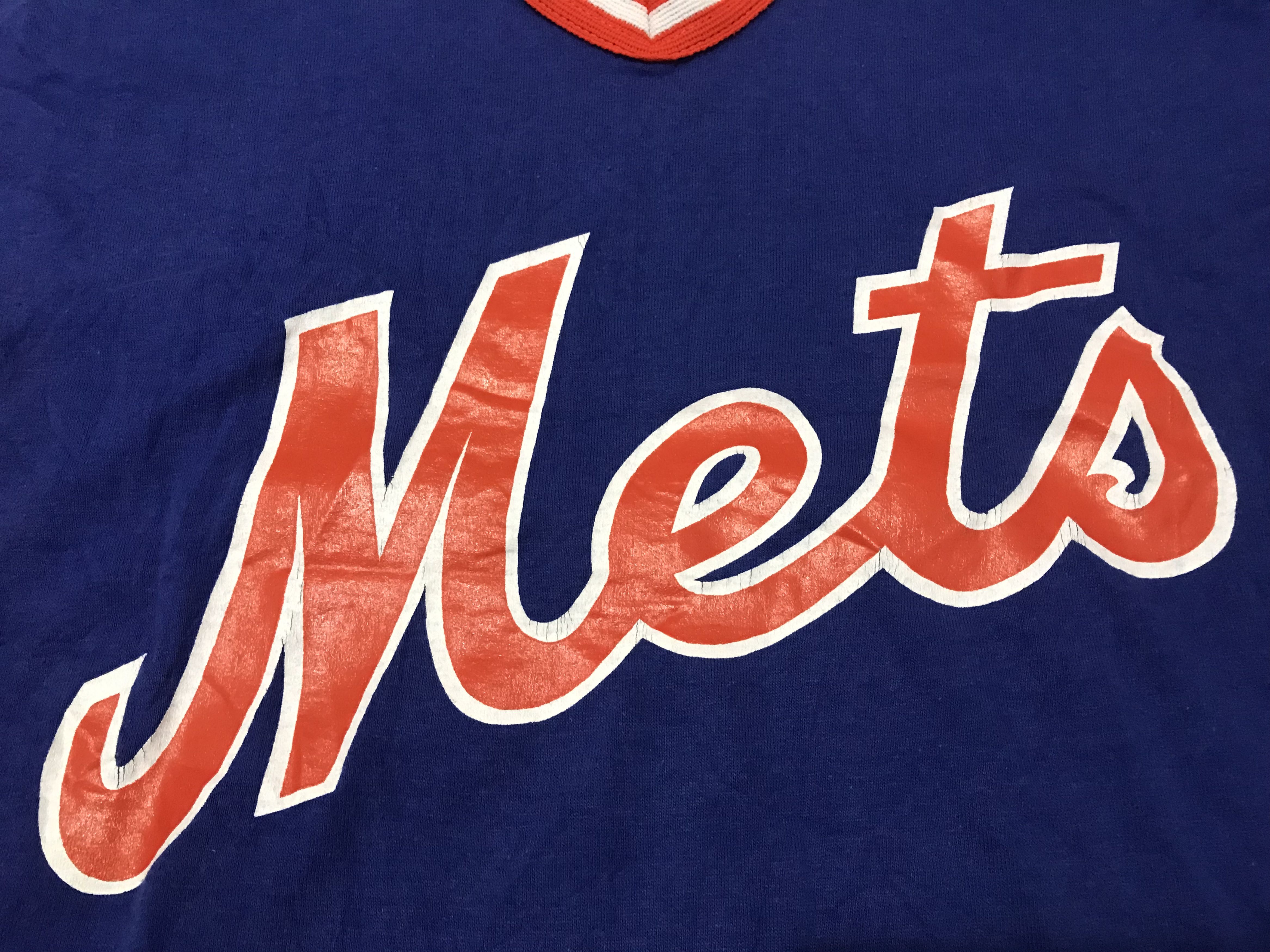 Vintage Vintage New York Mets MLB Sand Knit USA TShirt Size US L / EU 52-54 / 3 - 7 Thumbnail