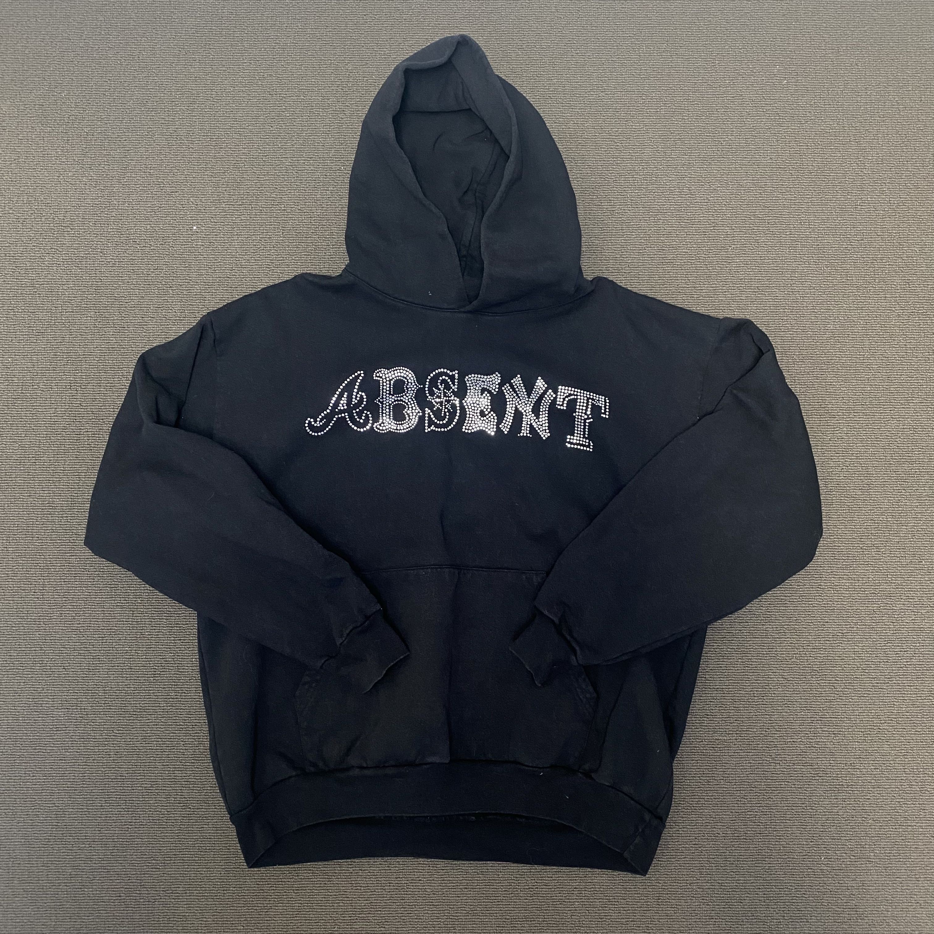 V2 black rhinestone zip hoodie sale