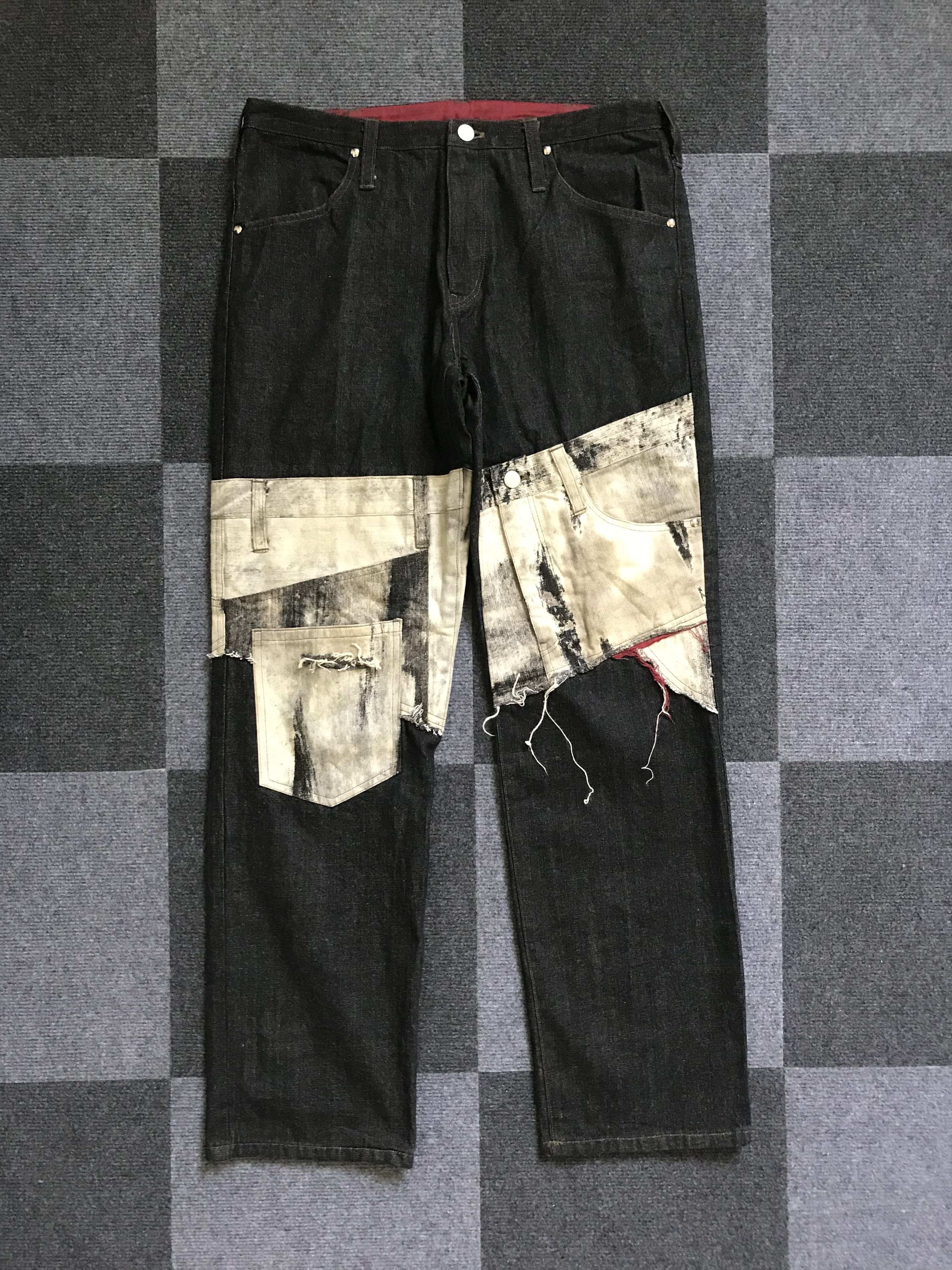 image of One Of A Kind x Seditionaries D86 Milkboy Japan Archival Patchwork Reconstructed Jeans in Black (Si