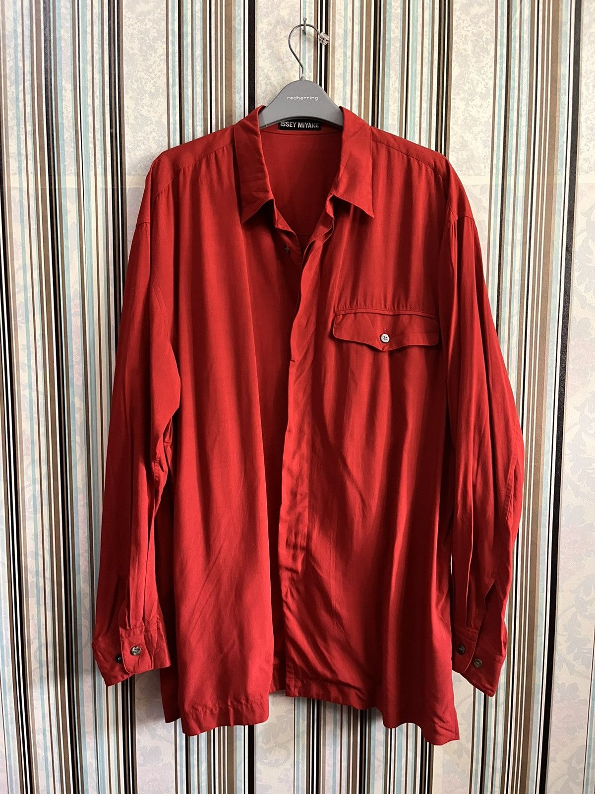Issey Miyake 1990s plain rayon oversize single poc #C1 Size US M / EU 48-50 / 2 - 2 Thumbnail