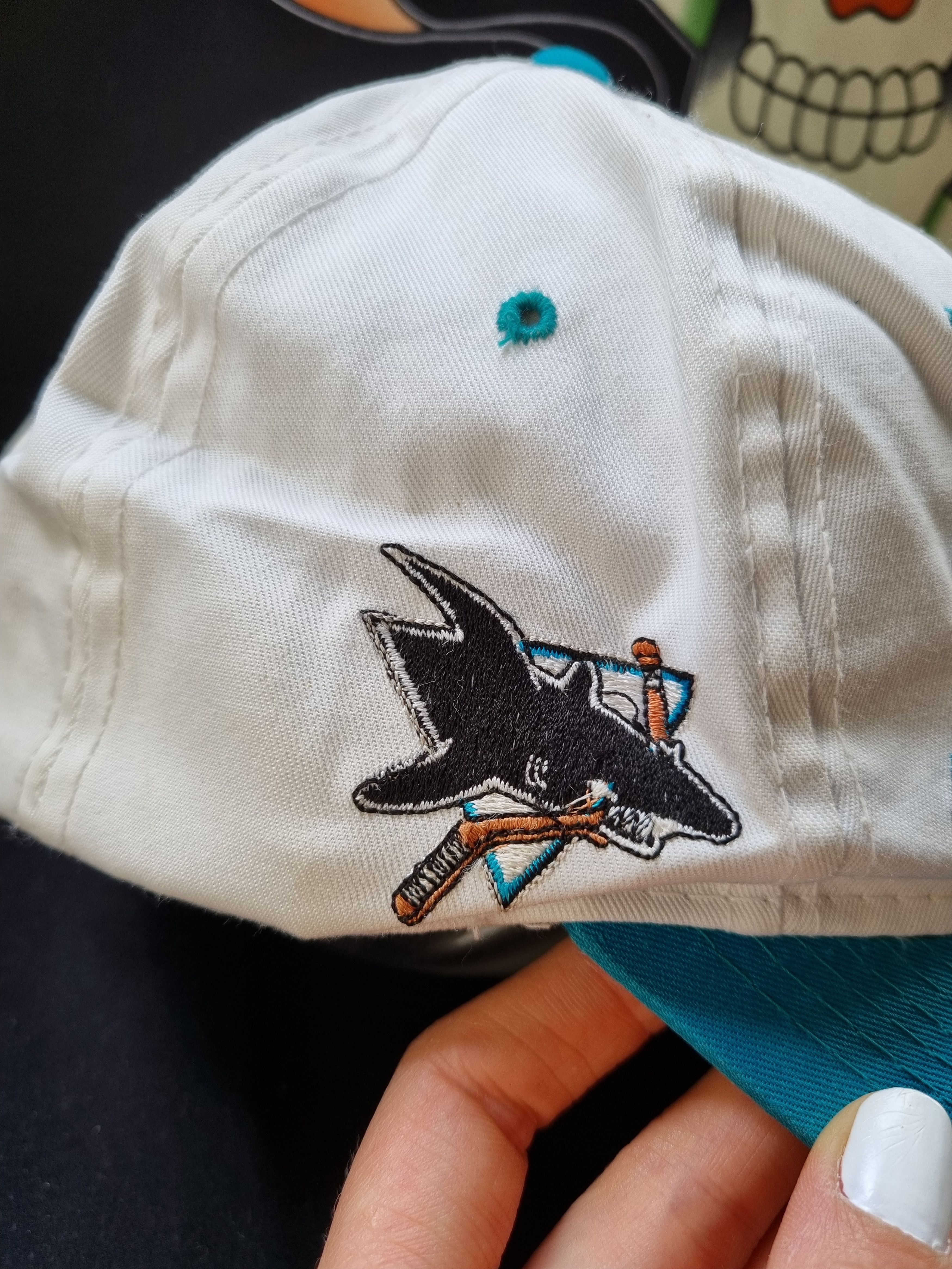 NHL × Sports Specialties 90s NHL Sharks San Jose Sports Specialties Script Logo Cap Size ONE SIZE - 10 Thumbnail