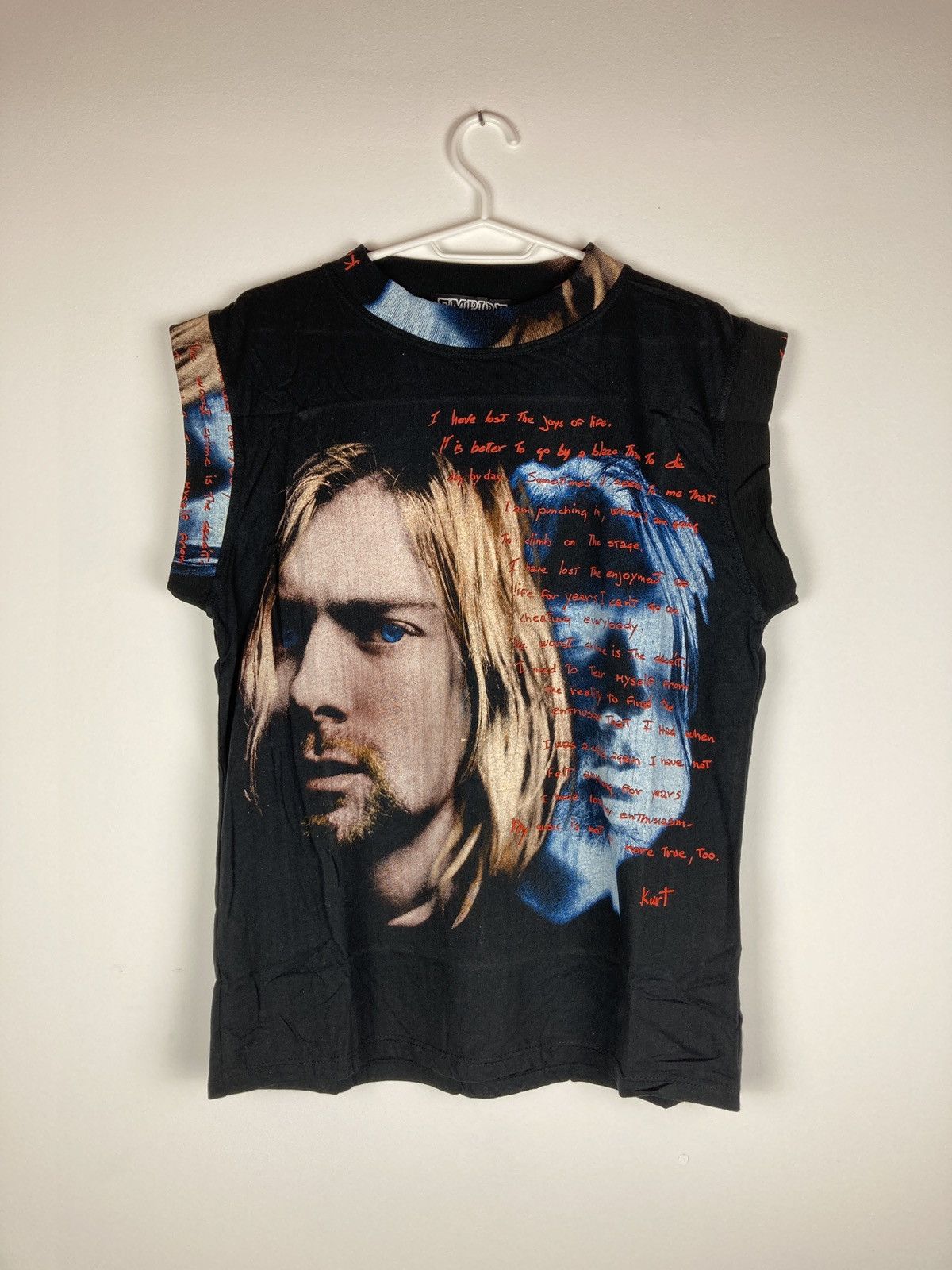 90s Rare Kurt Cobain Grunge is dead all over print tank top
