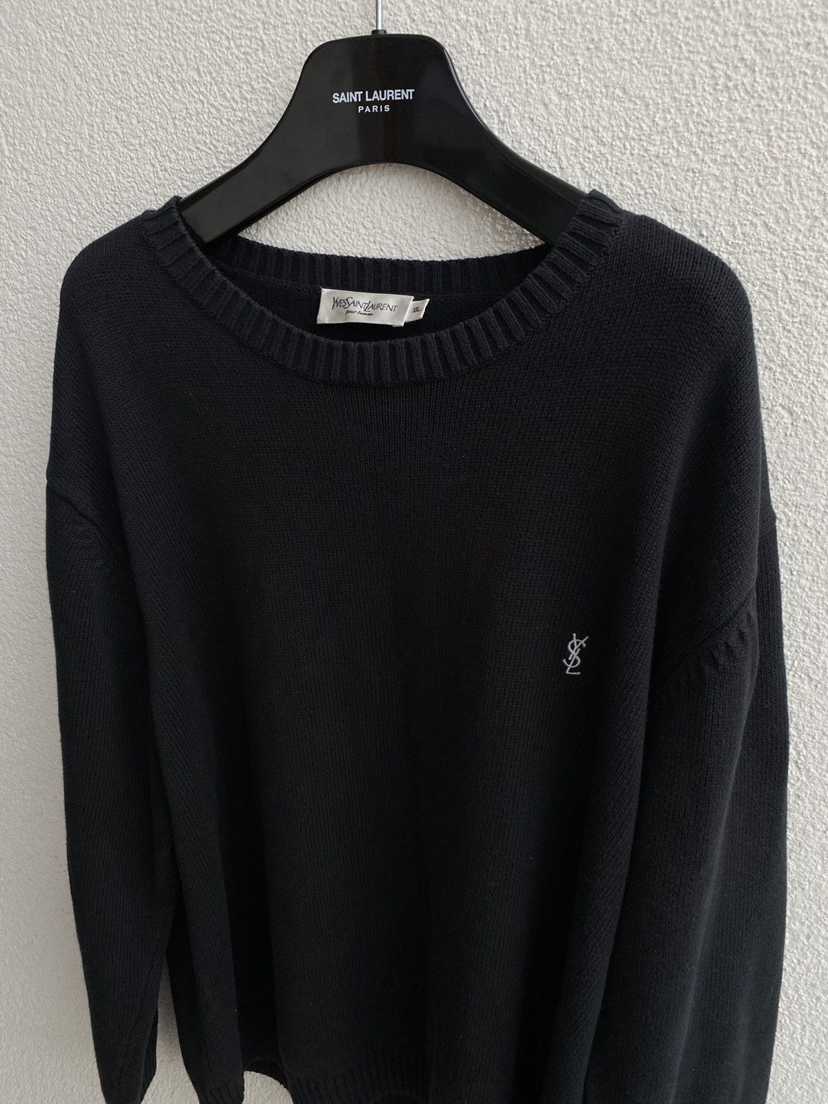 image of Vintage x YVES Saint Laurent Black YSL Sweater Knit YVES Saint Laurent Sweater, Men's (Size 2XL)