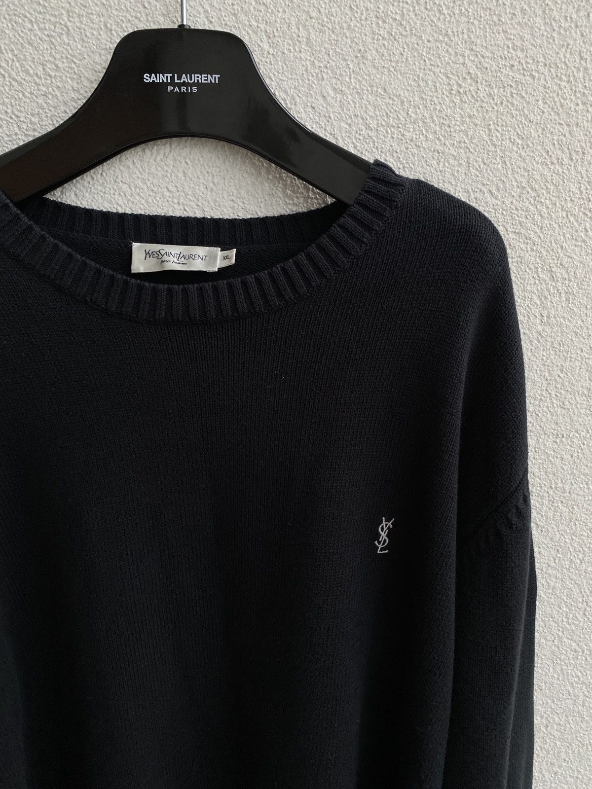 image of Vintage x YVES Saint Laurent Black YSL Sweater Knit YVES Saint Laurent Sweater, Men's (Size 2XL)