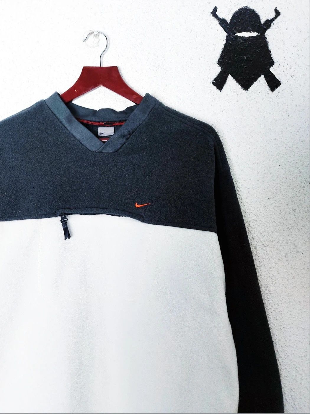 VINTAGE NIKE FLEECE ANORACK CHEST POCKET M MEDIUM