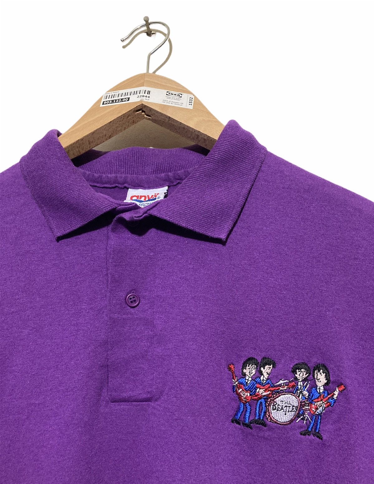 Pre-owned Band Tees X Vintage 80's The Beatles Embroidered Polo Shirt In Purple