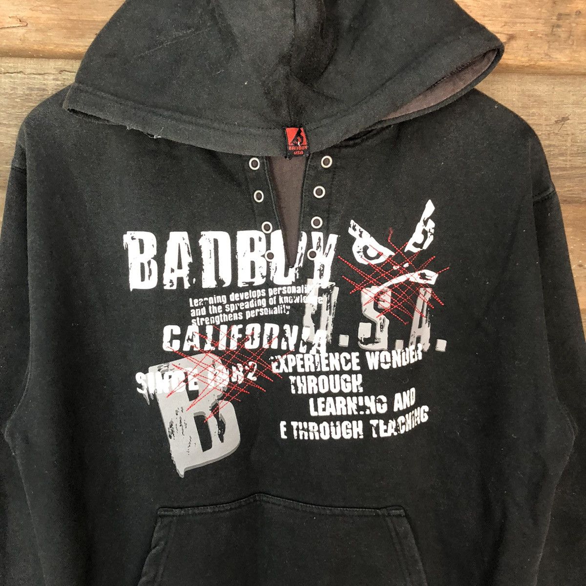 Japanese Brand Bad Boy vintage hip hop rapper Black Hoodie sweatshirt #3903 Size US L / EU 52-54 / 3 - 6 Thumbnail