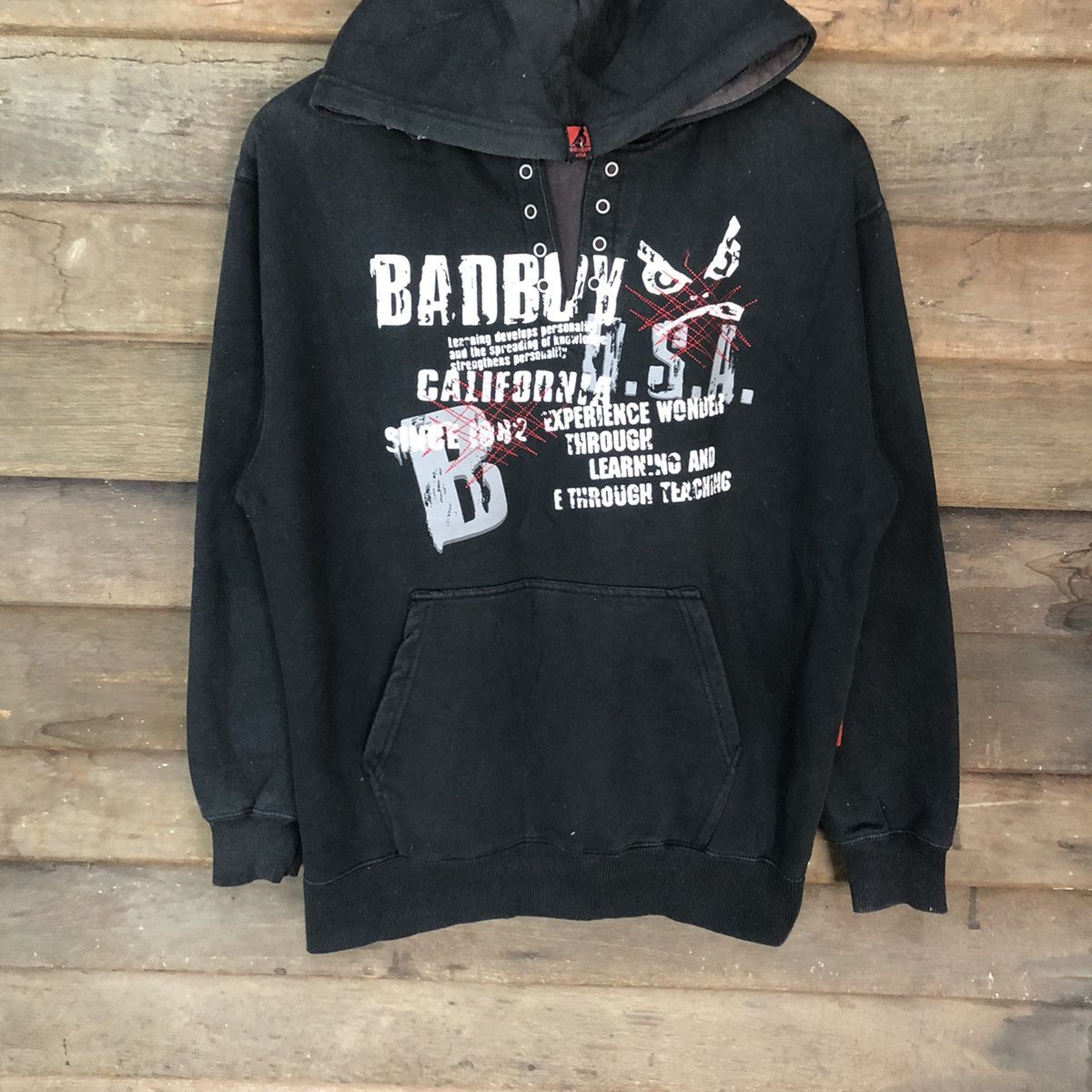 Japanese Brand Bad Boy vintage hip hop rapper Black Hoodie sweatshirt #3903 Size US L / EU 52-54 / 3 - 3 Thumbnail