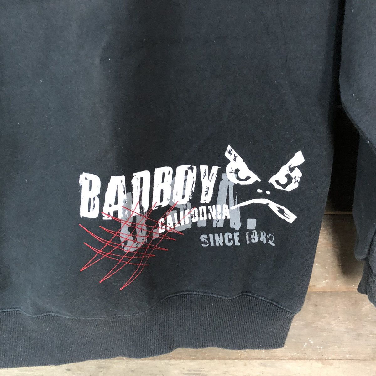 Japanese Brand Bad Boy vintage hip hop rapper Black Hoodie sweatshirt #3903 Size US L / EU 52-54 / 3 - 11 Thumbnail