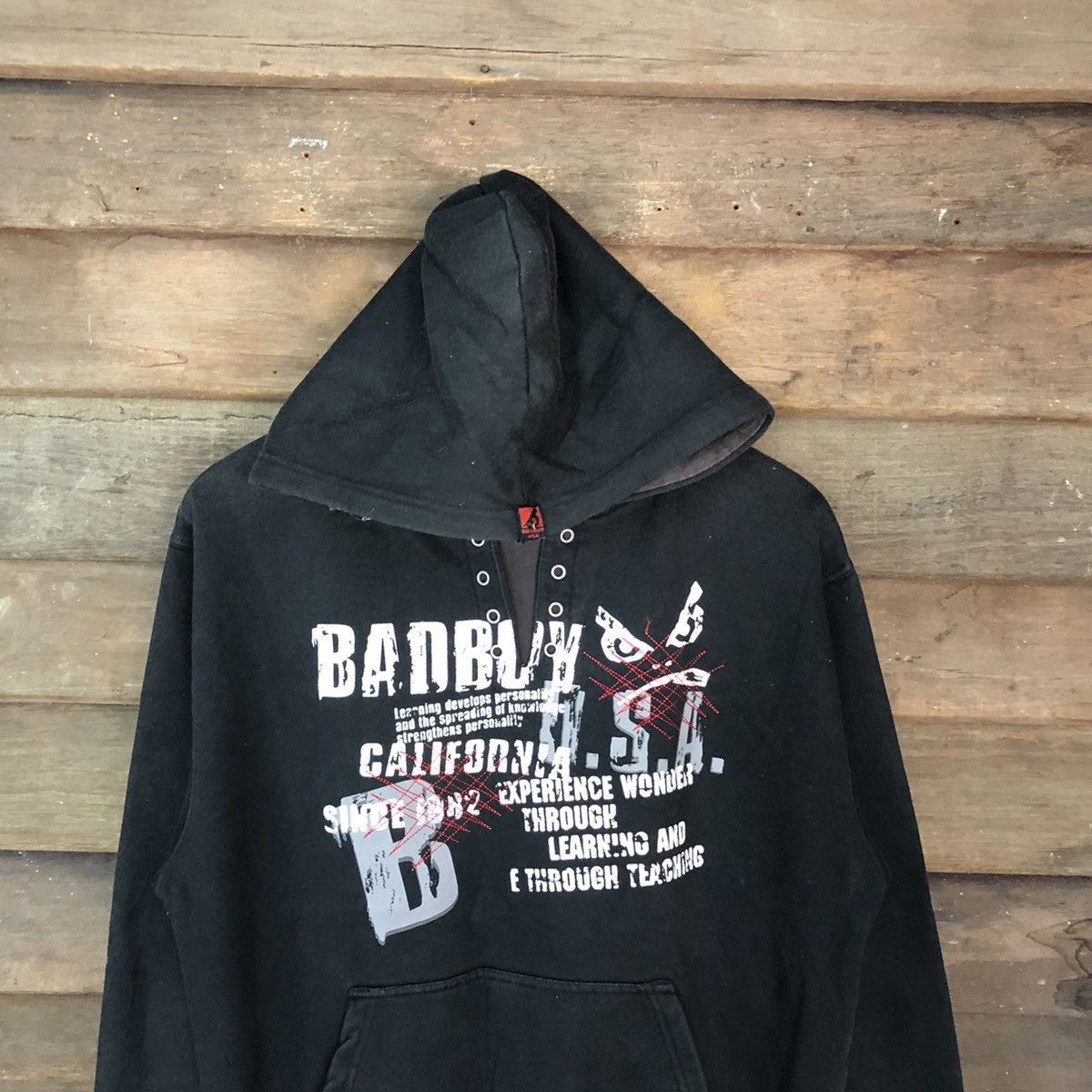 Japanese Brand Bad Boy vintage hip hop rapper Black Hoodie sweatshirt #3903 Size US L / EU 52-54 / 3 - 2 Thumbnail