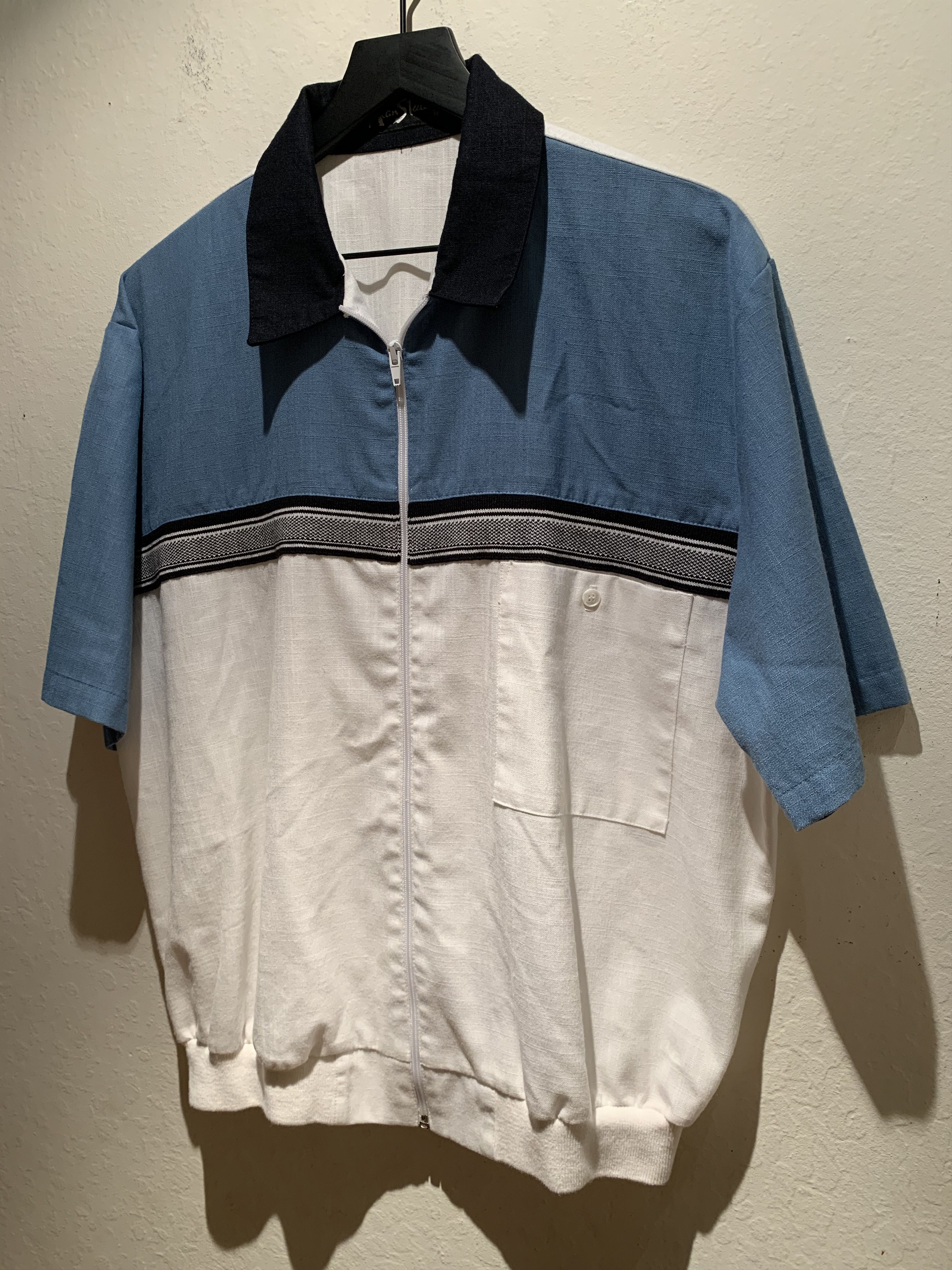 Vintage *RARE* Vintage Alan Stuart USA-Made Knit Zip Bowling Shirt Size US L / EU 52-54 / 3 - 1 Thumbnail