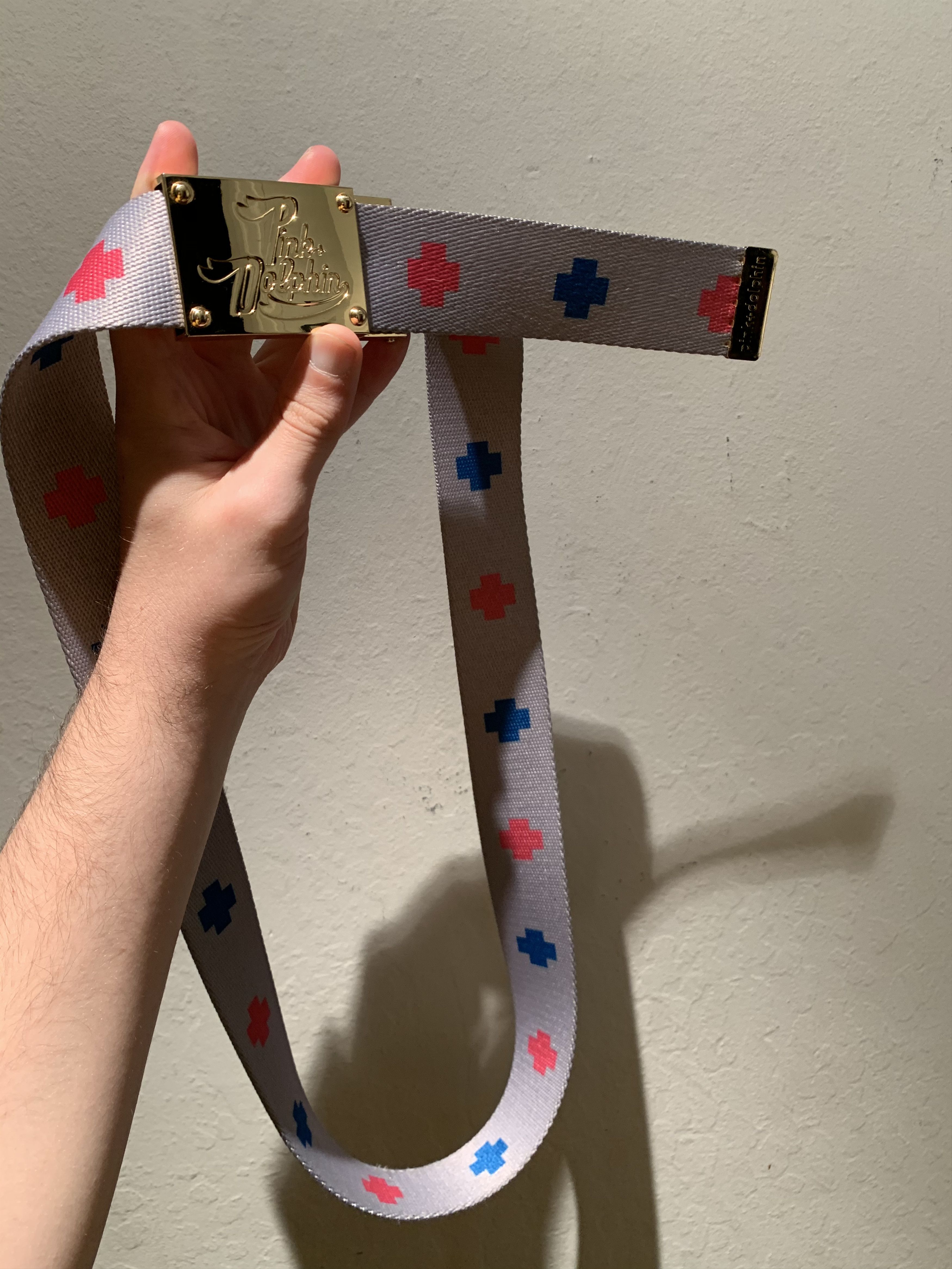 Designer × Pink Dolphin × Vintage *RARE* Vintage Pink Dolphin Belt w/ Buckle - OSFA Size ONE SIZE - 4 Thumbnail