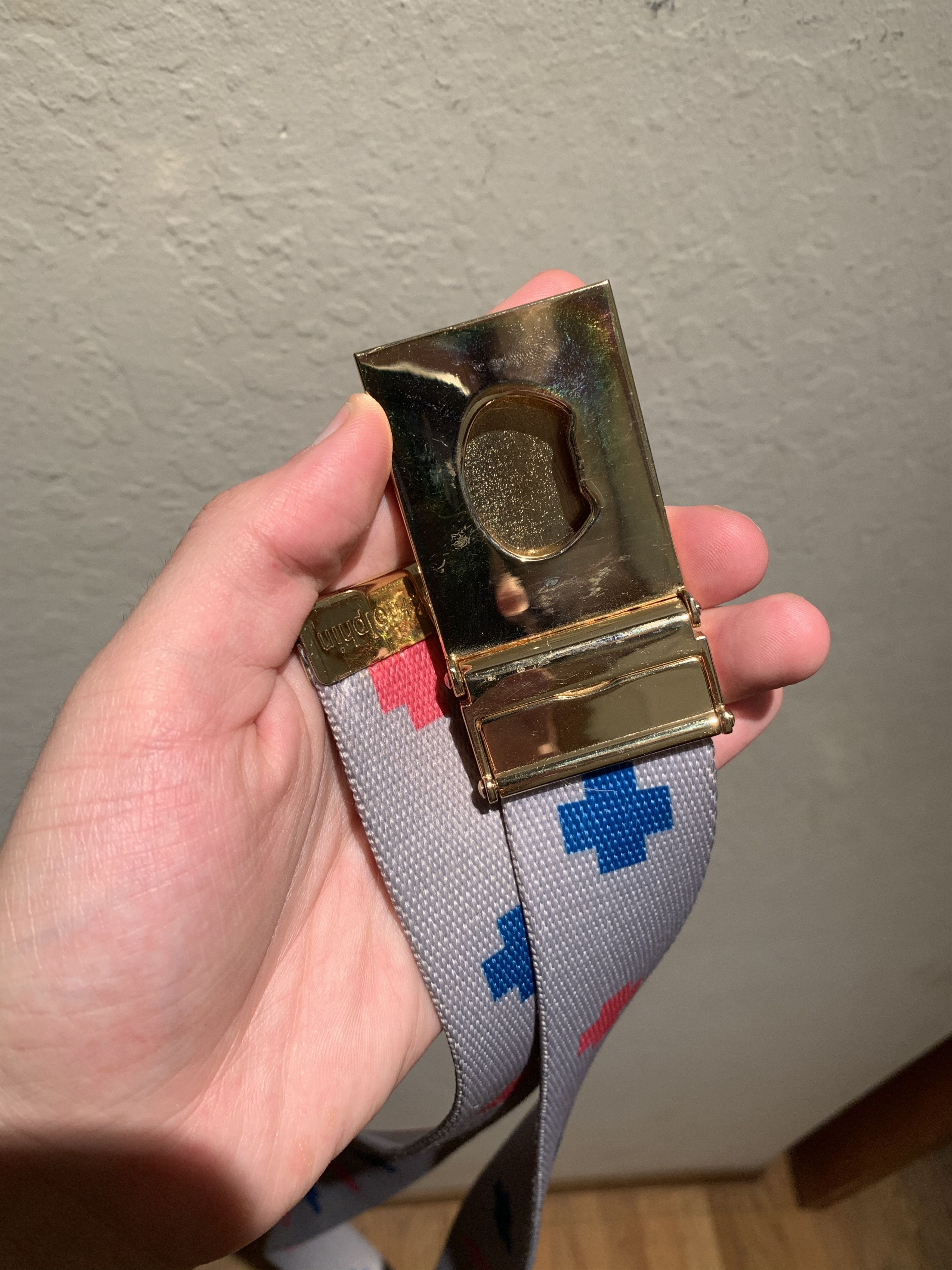 Designer × Pink Dolphin × Vintage *RARE* Vintage Pink Dolphin Belt w/ Buckle - OSFA Size ONE SIZE - 3 Thumbnail