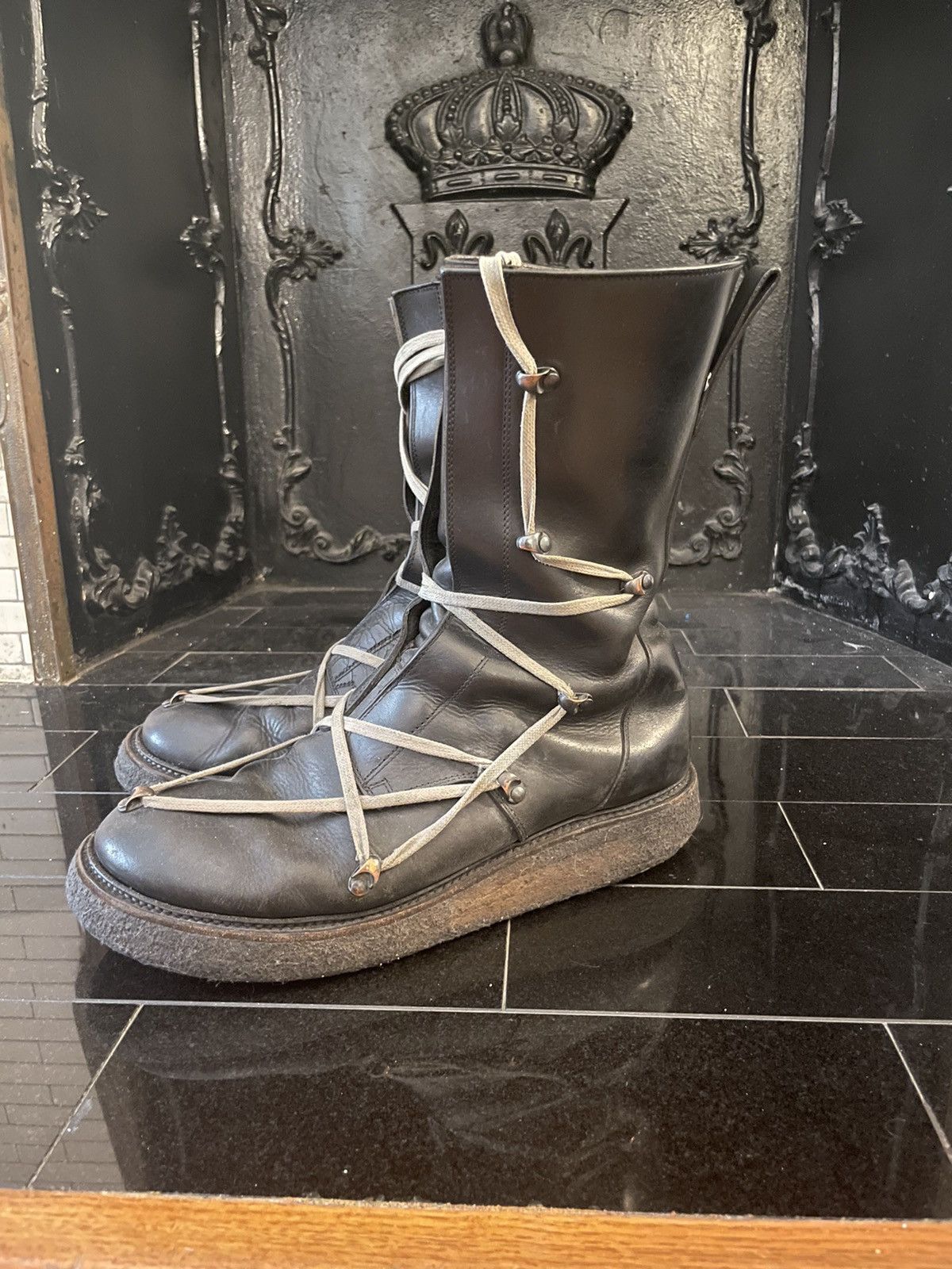 Rick Owens Rick Owens FW17 Glitter Pentagram Creeper Boots Grailed