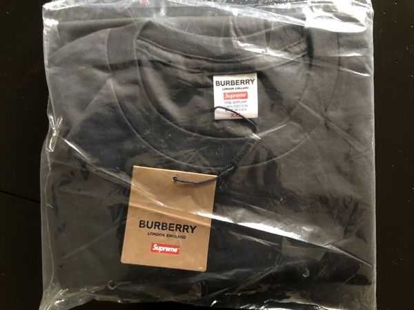 Supreme Supreme Burberry Box Logo Tee Black Size XXL | Grailed