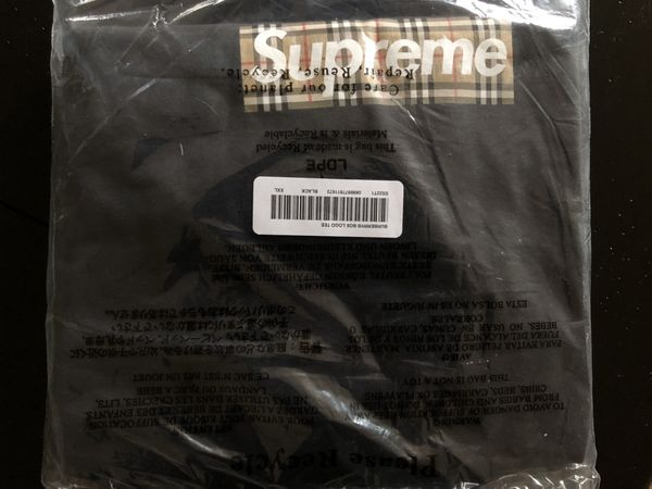 Supreme Supreme Burberry Box Logo Tee Black Size XXL | Grailed