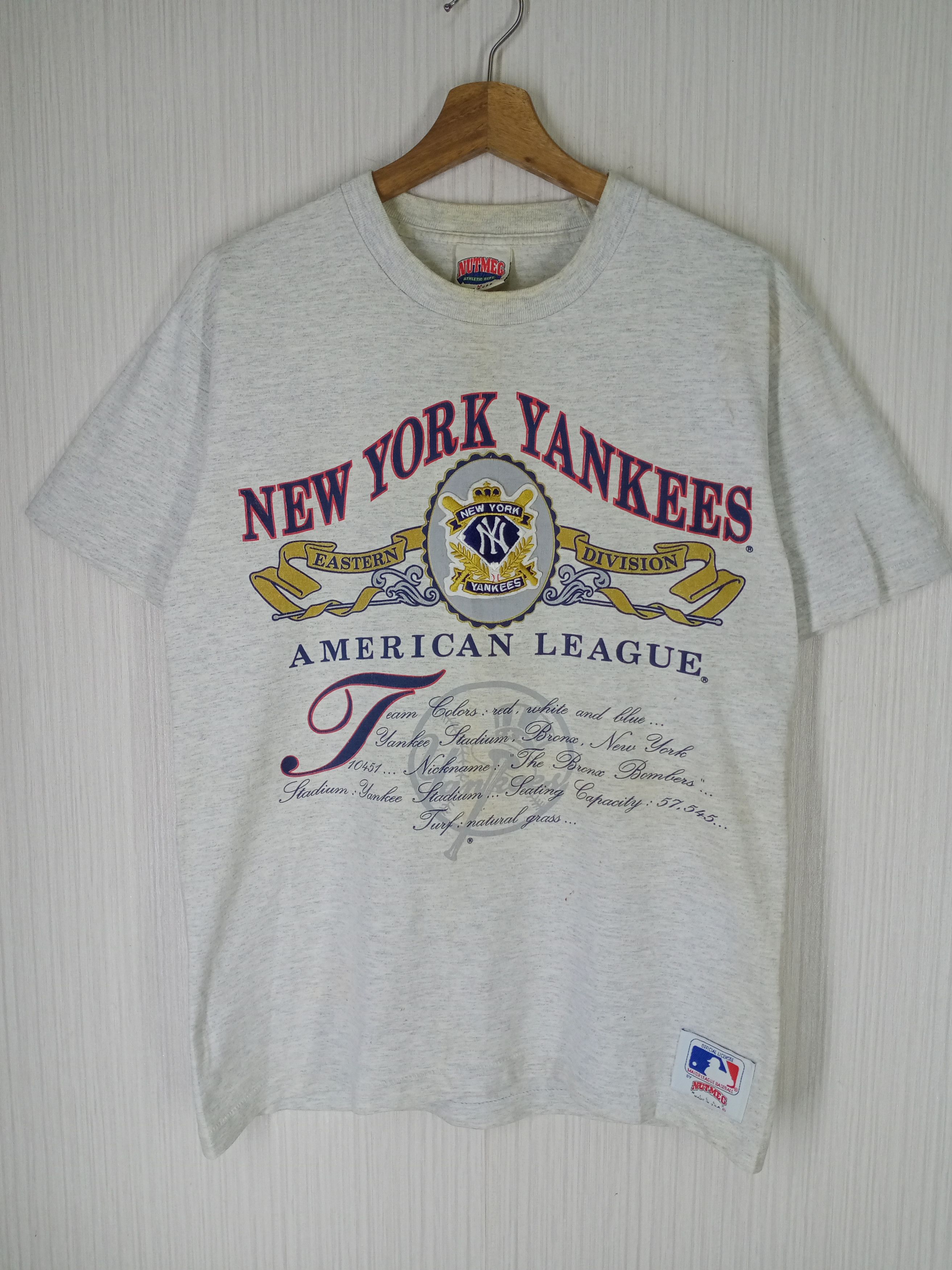 Vintage New York Yankees T Shirt Tee Nutmeg Mills Made USA 