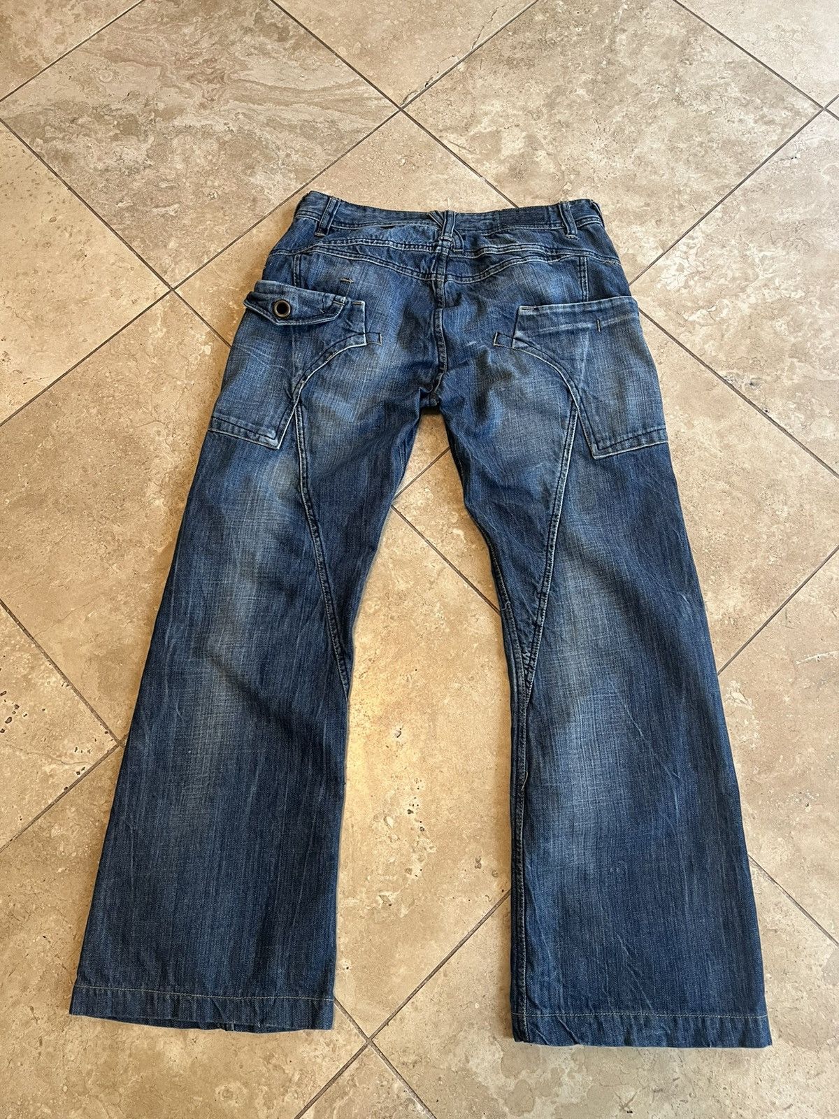 Japanese Brand × Vintage Vintage Japanese double knee flare denim jeans Size US 30 / EU 46 - 6 Thumbnail