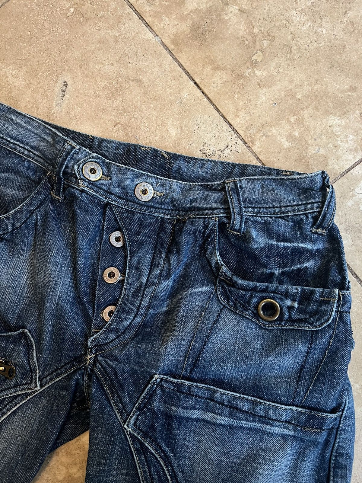 Japanese Brand × Vintage Vintage Japanese double knee flare denim jeans Size US 30 / EU 46 - 4 Thumbnail