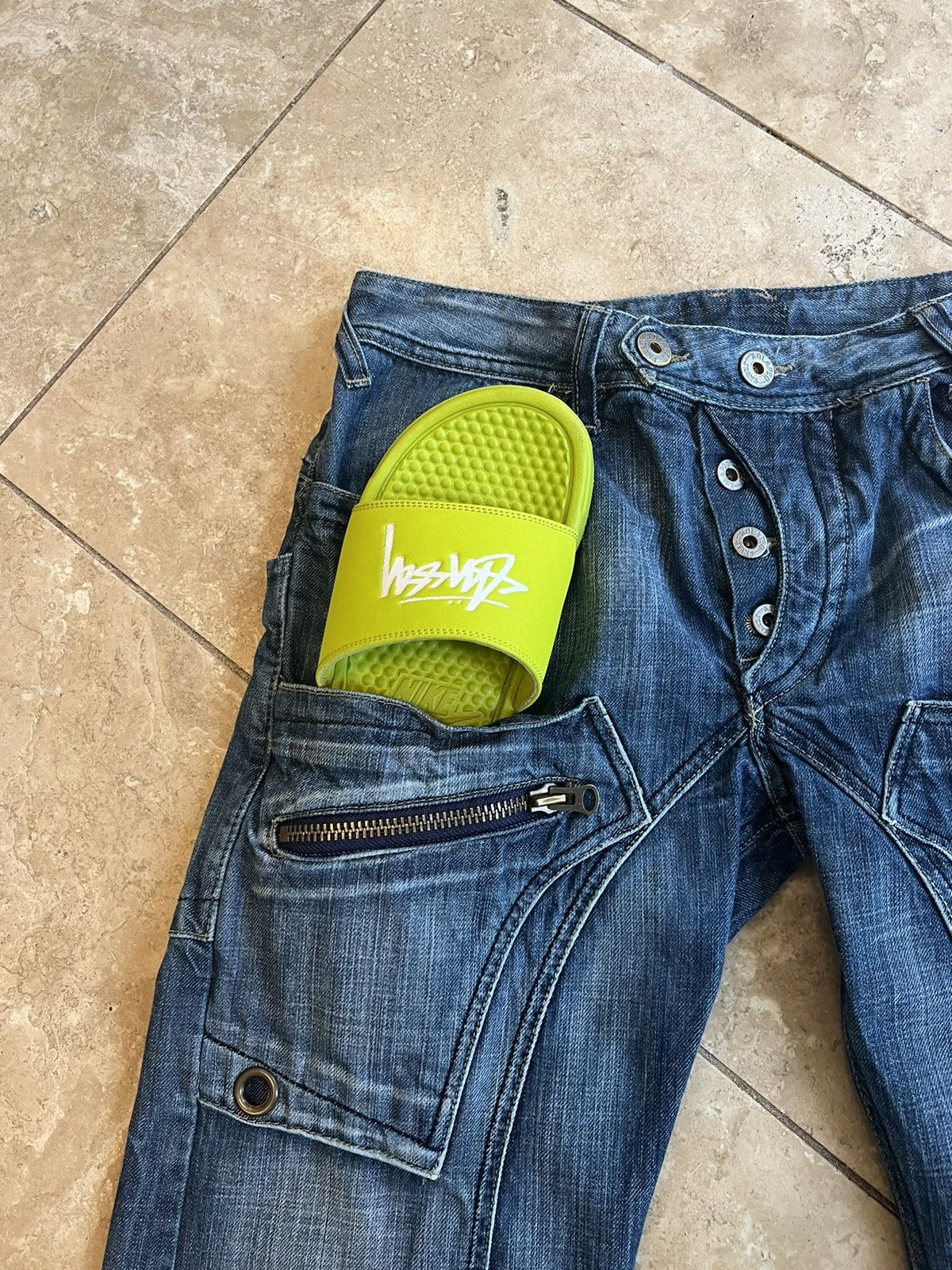 Japanese Brand × Vintage Vintage Japanese double knee flare denim jeans Size US 30 / EU 46 - 5 Thumbnail