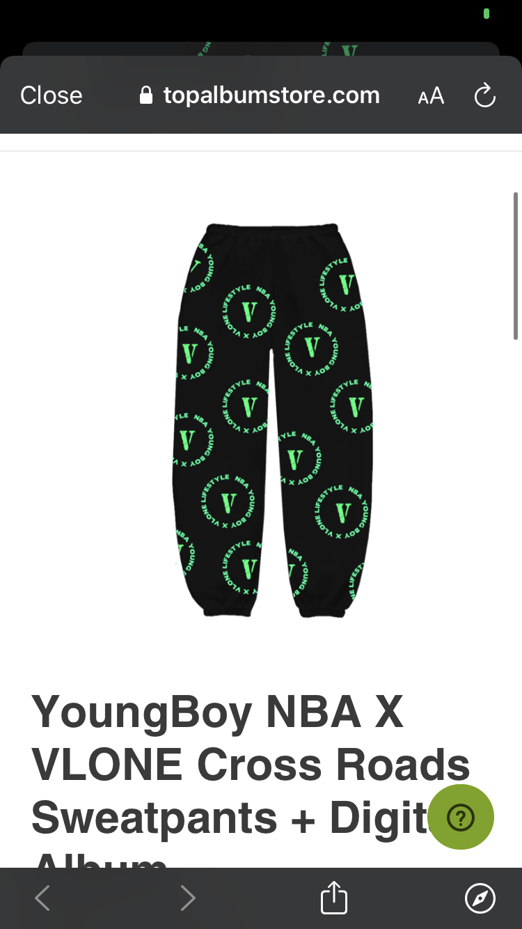 Vlone YoungBoy NBA X VLONE Cross Roads Sweatpants in Size Large Size US 36 / EU 52 - 2 Thumbnail
