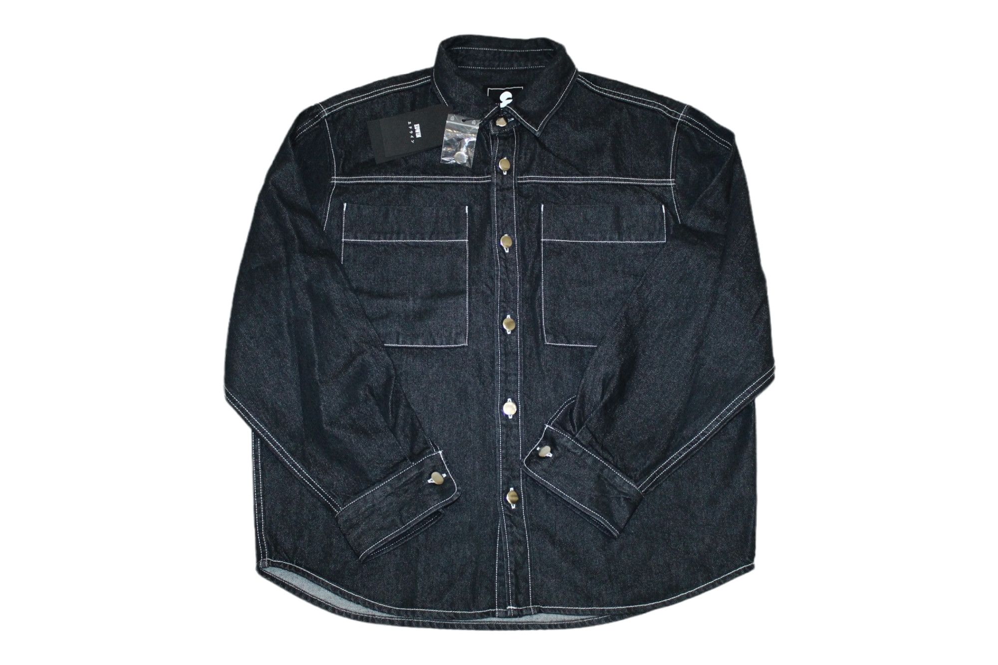 Edwin Edwin Ranell Cotton Lyocell Raw Denim Baggy Overshirt. Size US M / EU 48-50 / 2 - 1 Thumbnail