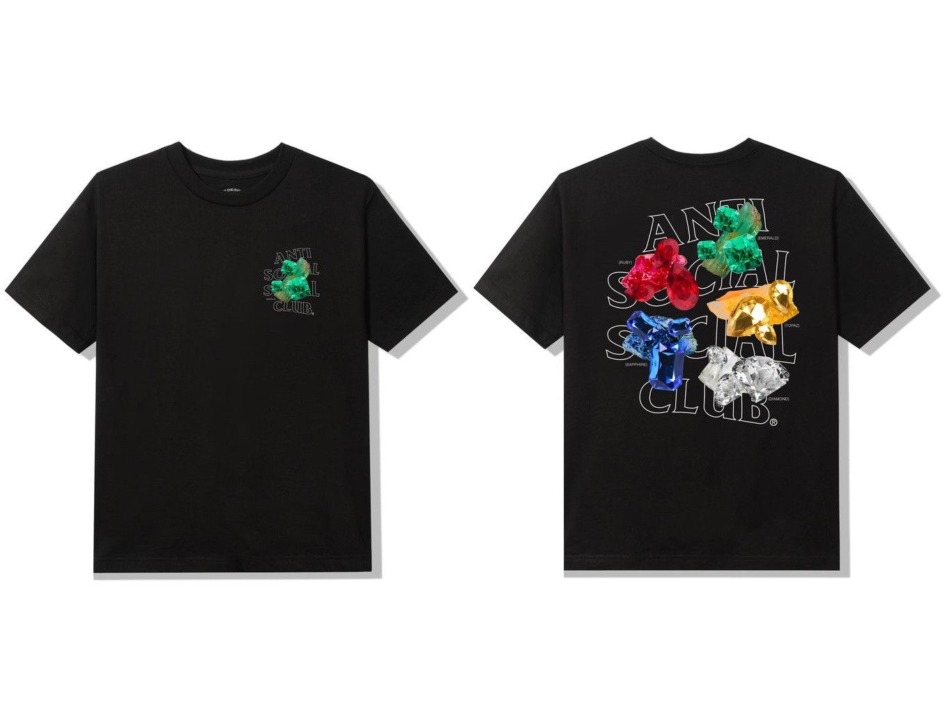 DS ASSC outline Logo Crystal Bussin Black Tee BAPE kith KAWS