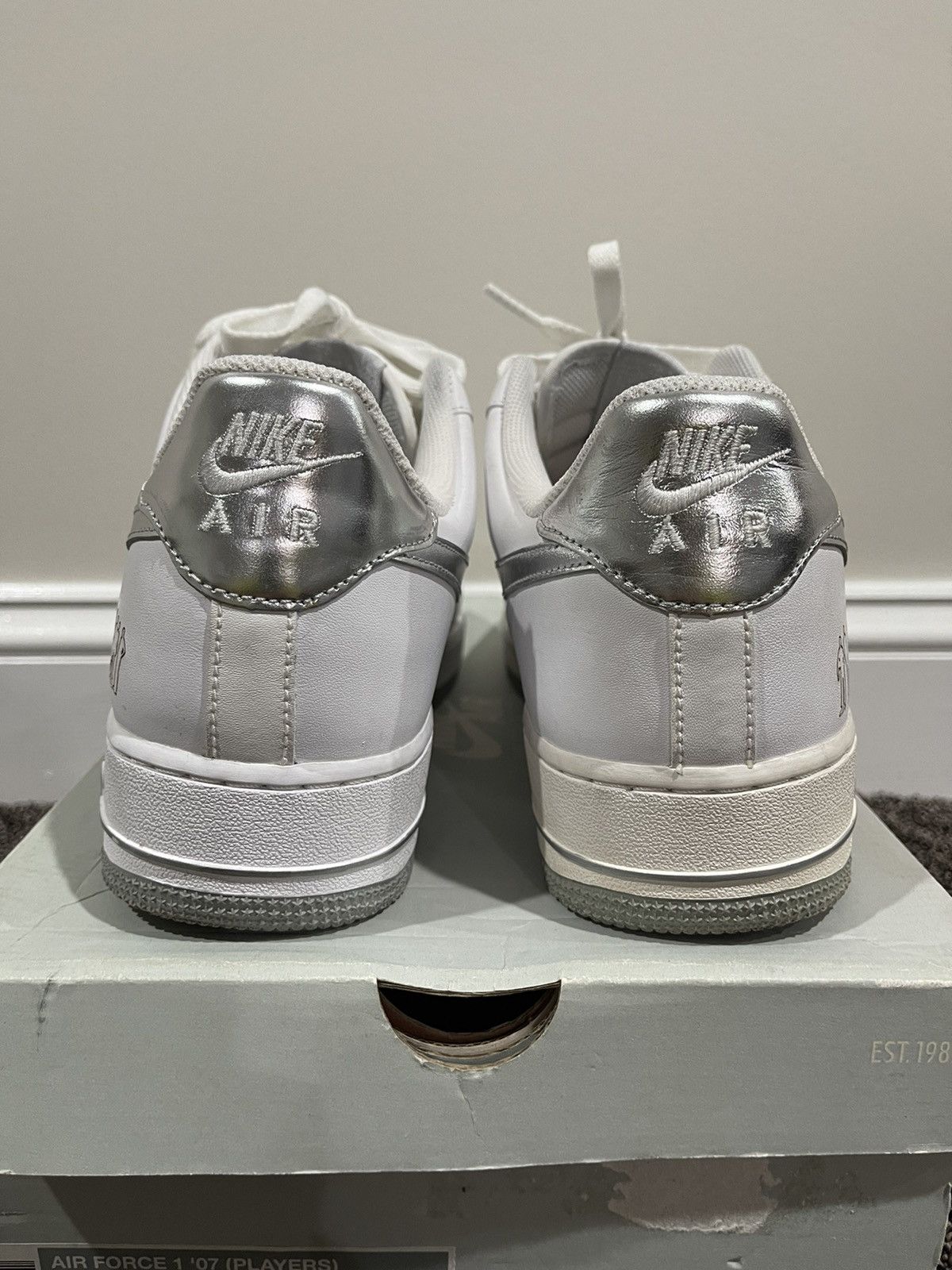Nike Nike Air Force 1 Low 07 “Players” White / Silver Size US 10 / EU 43 - 5 Thumbnail